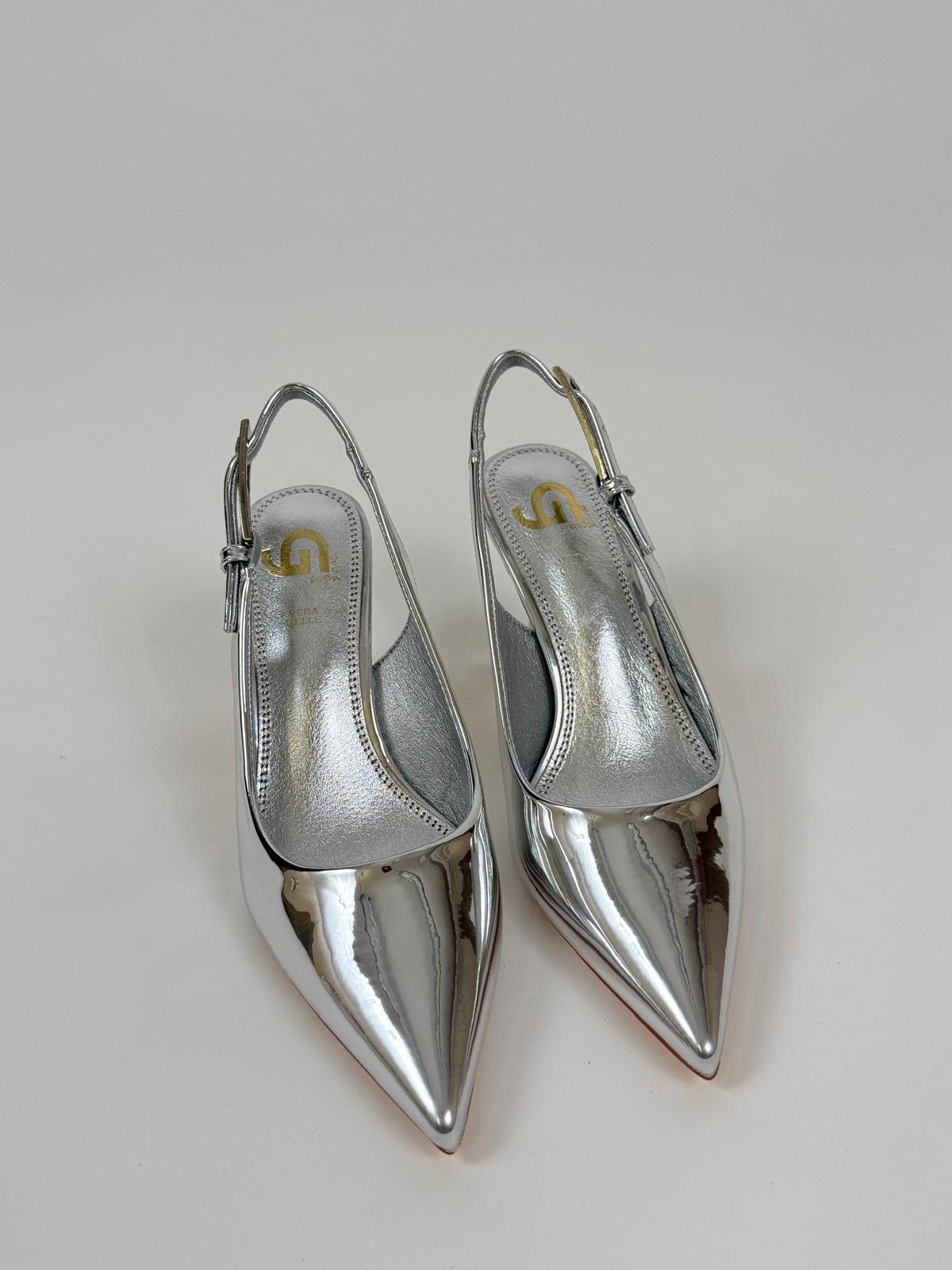 Decollete' slingback in ecopelle Altezza tacco 5 cm Donna - Gold&Gold - World Fashion