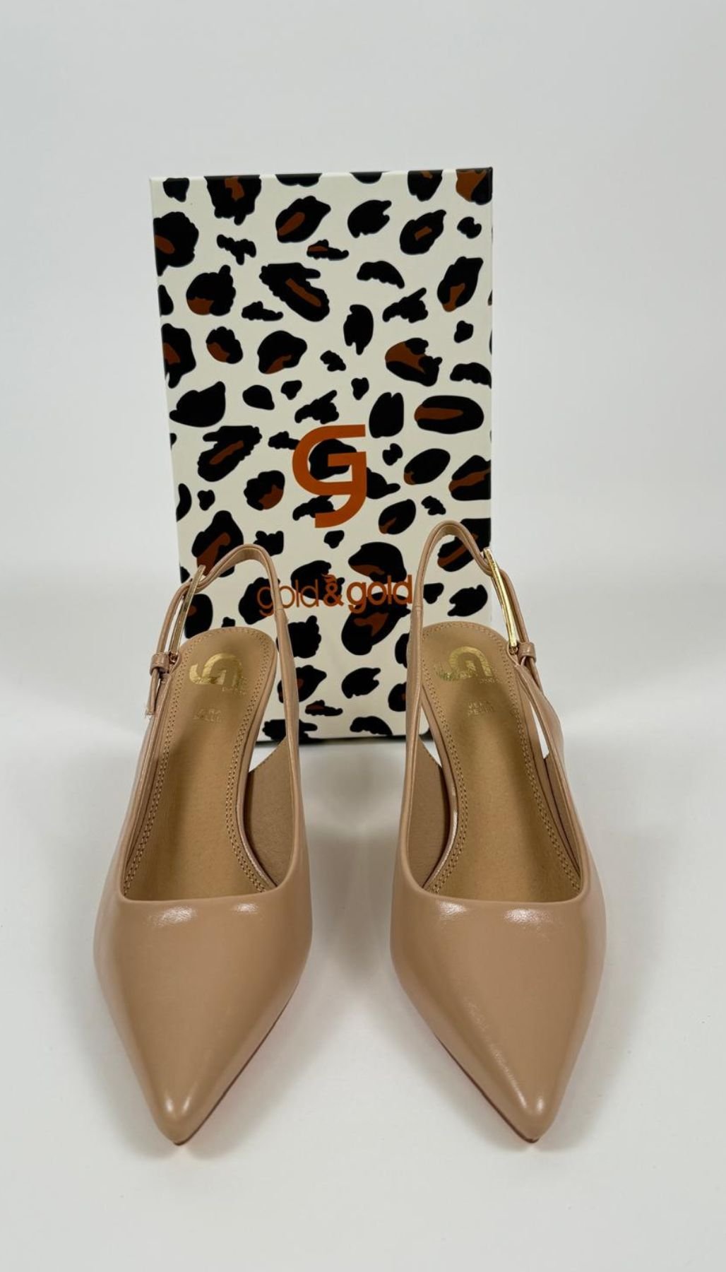 Decollete' slingback in ecopelle Altezza tacco 5 cm Donna - Gold&Gold - World Fashion