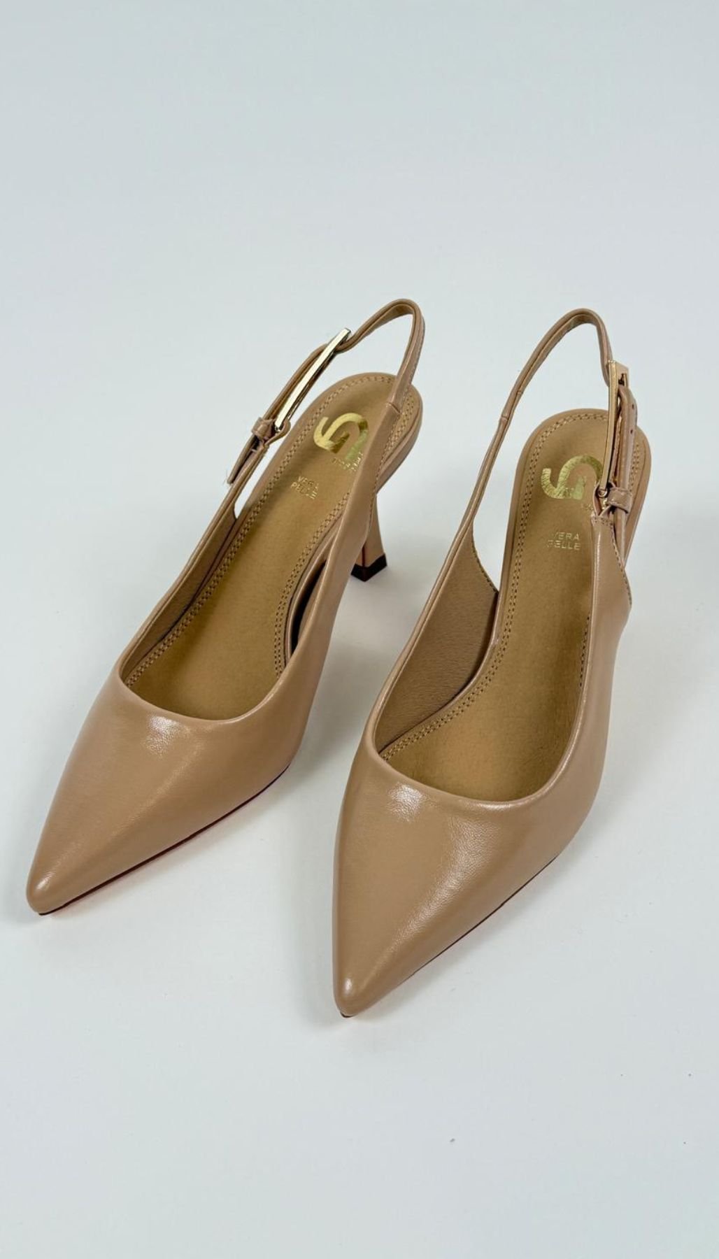 Decollete' slingback in ecopelle Altezza tacco 5 cm Donna - Gold&Gold - World Fashion