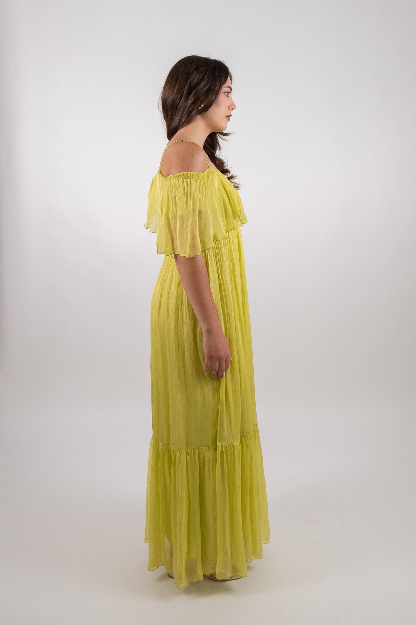 Dixie - Abito lungo con spalline e volant leggeri - Donna - World Fashion