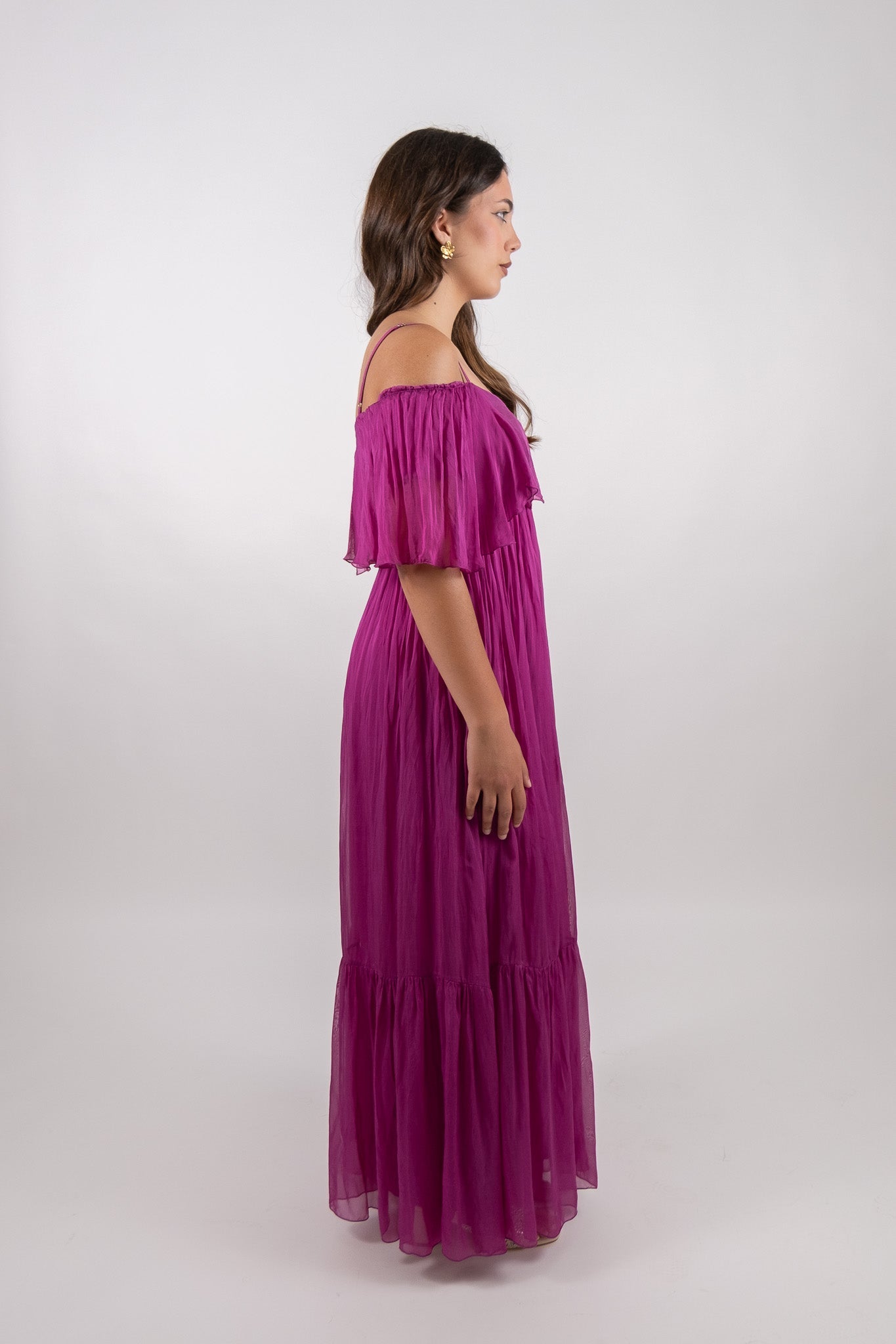 Dixie - Abito lungo con spalline e volant leggeri - Donna - World Fashion