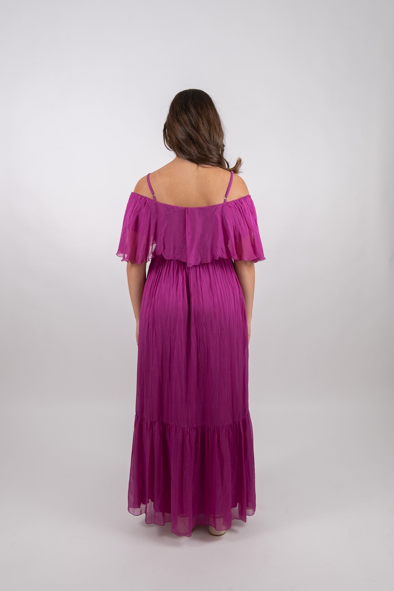 Dixie - Abito lungo con spalline e volant leggeri - Donna - World Fashion