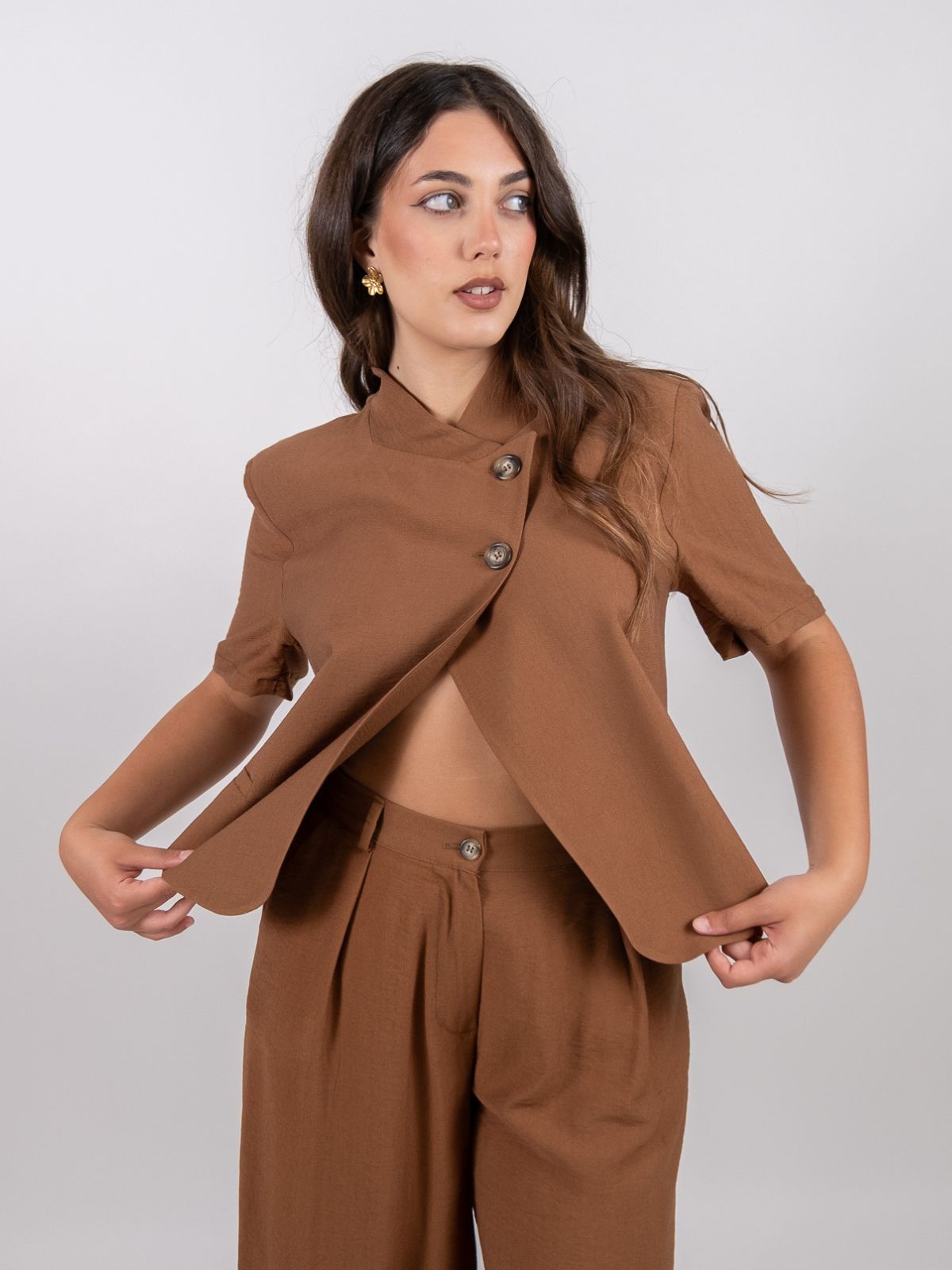 Dixie - Blazer corto doppio petto manica corta - Donna - World Fashion