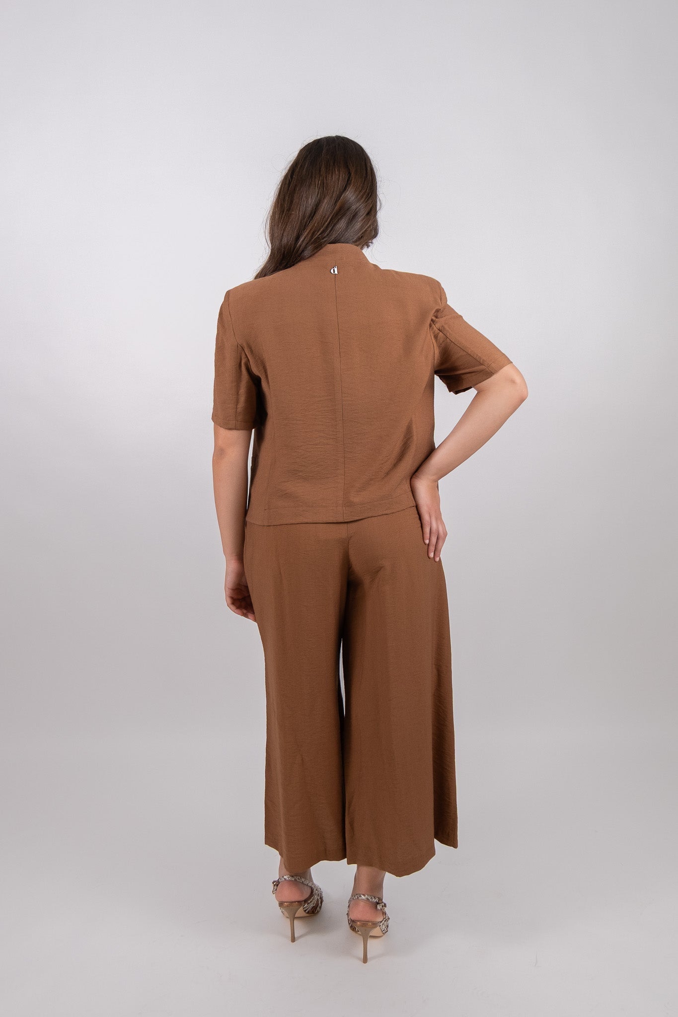 Dixie - Pantaloni palazzo cropped con pinces e tasche - Donna - World Fashion