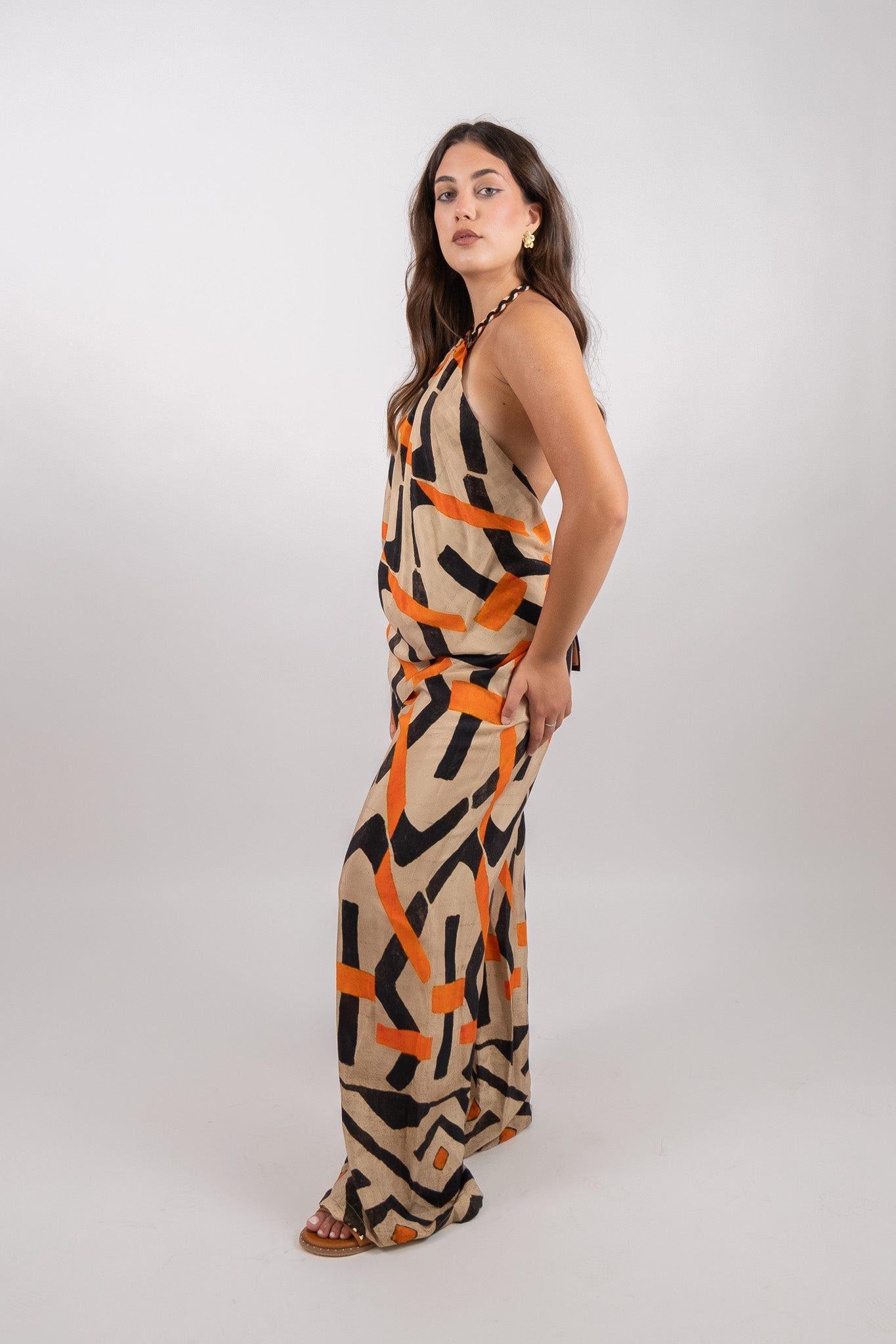 Dixie - Pantaloni palazzo fantasia geometrica vita alta - Donna - World Fashion