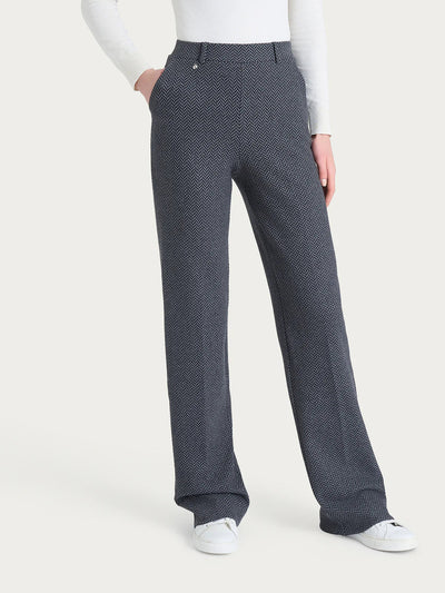 Pantalone in fantasia ampio con tasche in Eco Jacquard - RAGNO - DR38PE