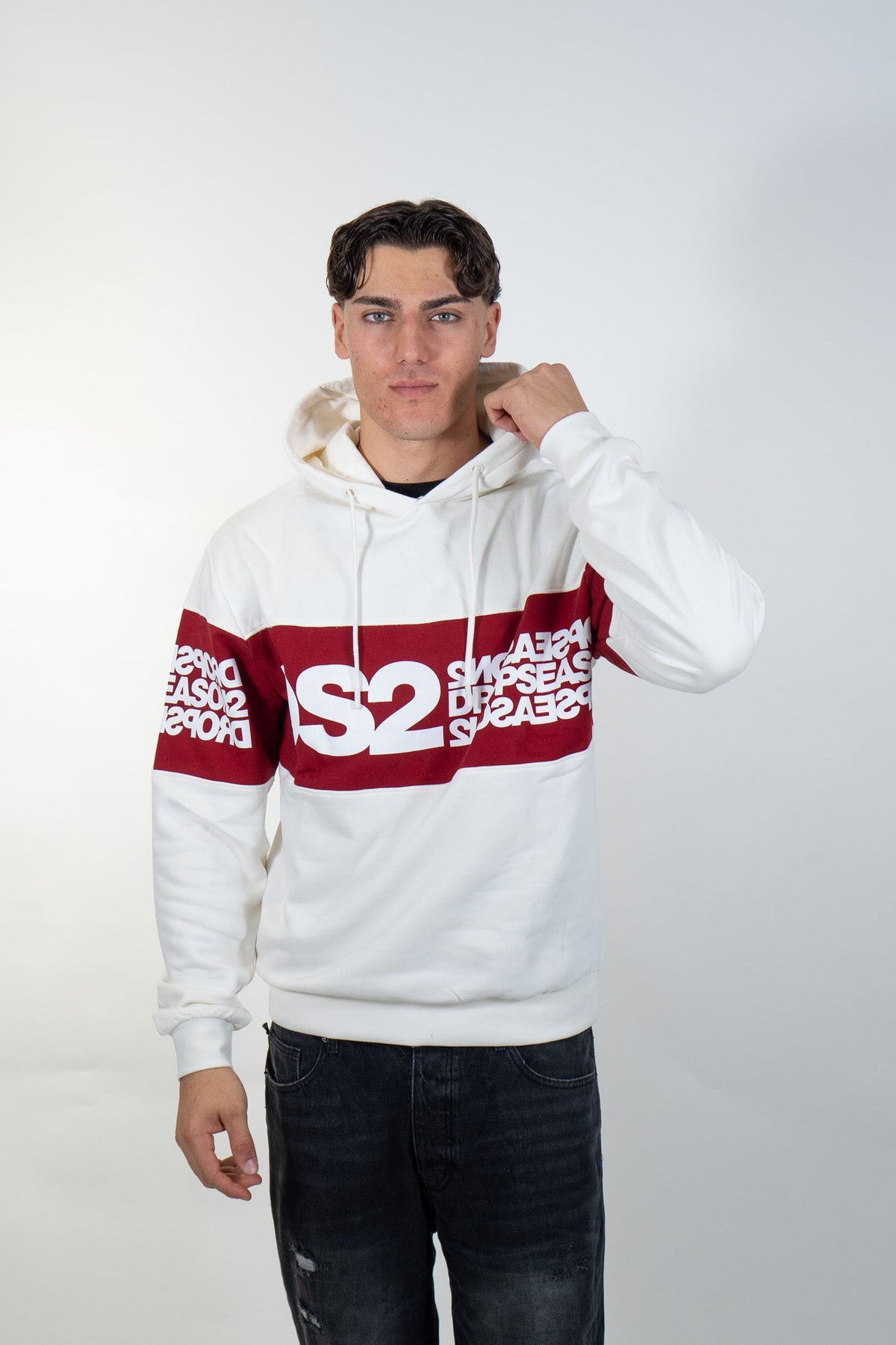 Ds2 - Felpa con cappuccio e maxi logo - Uomo - World Fashion