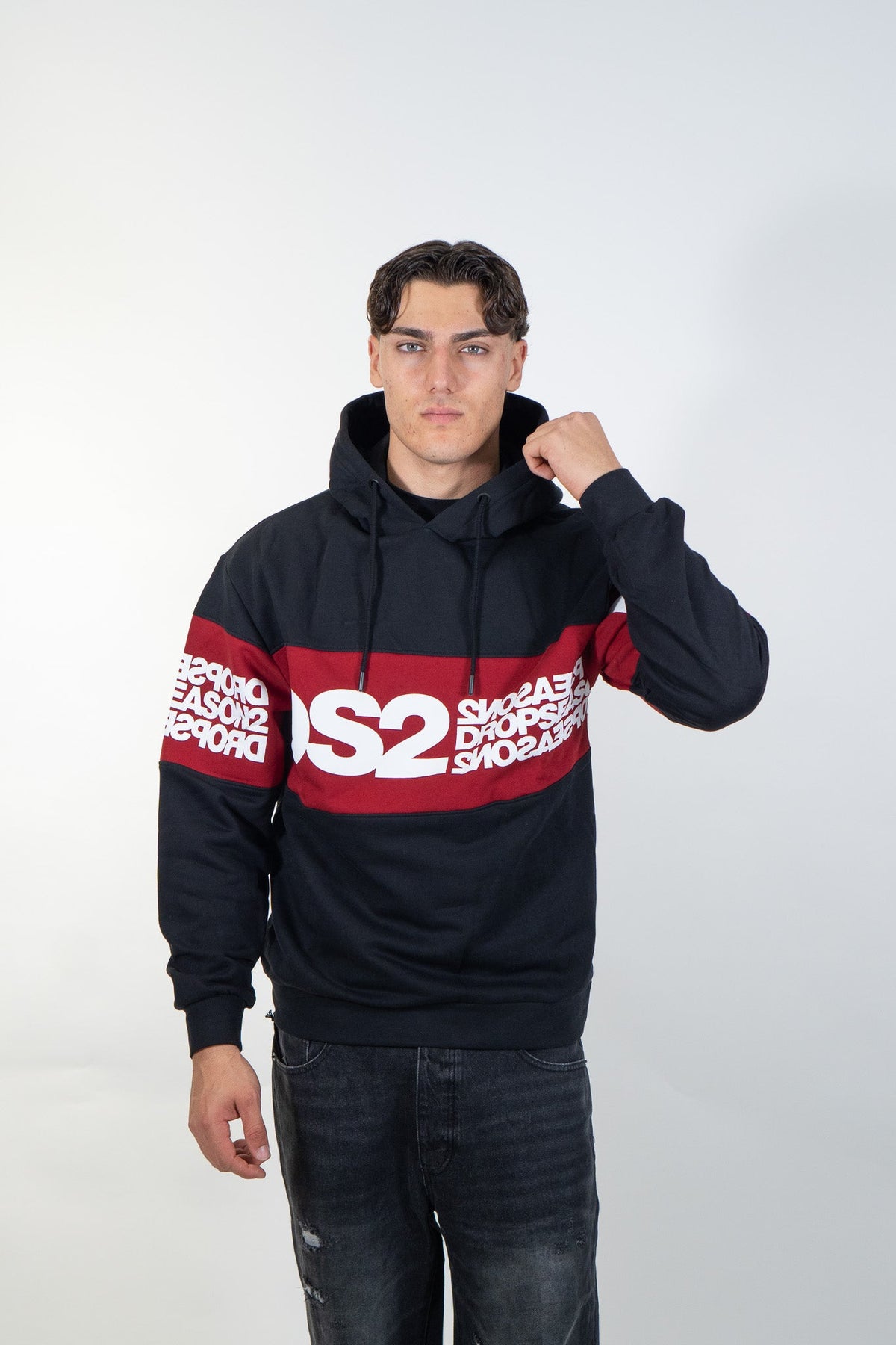 Ds2 - Felpa con cappuccio e maxi logo - Uomo - World Fashion