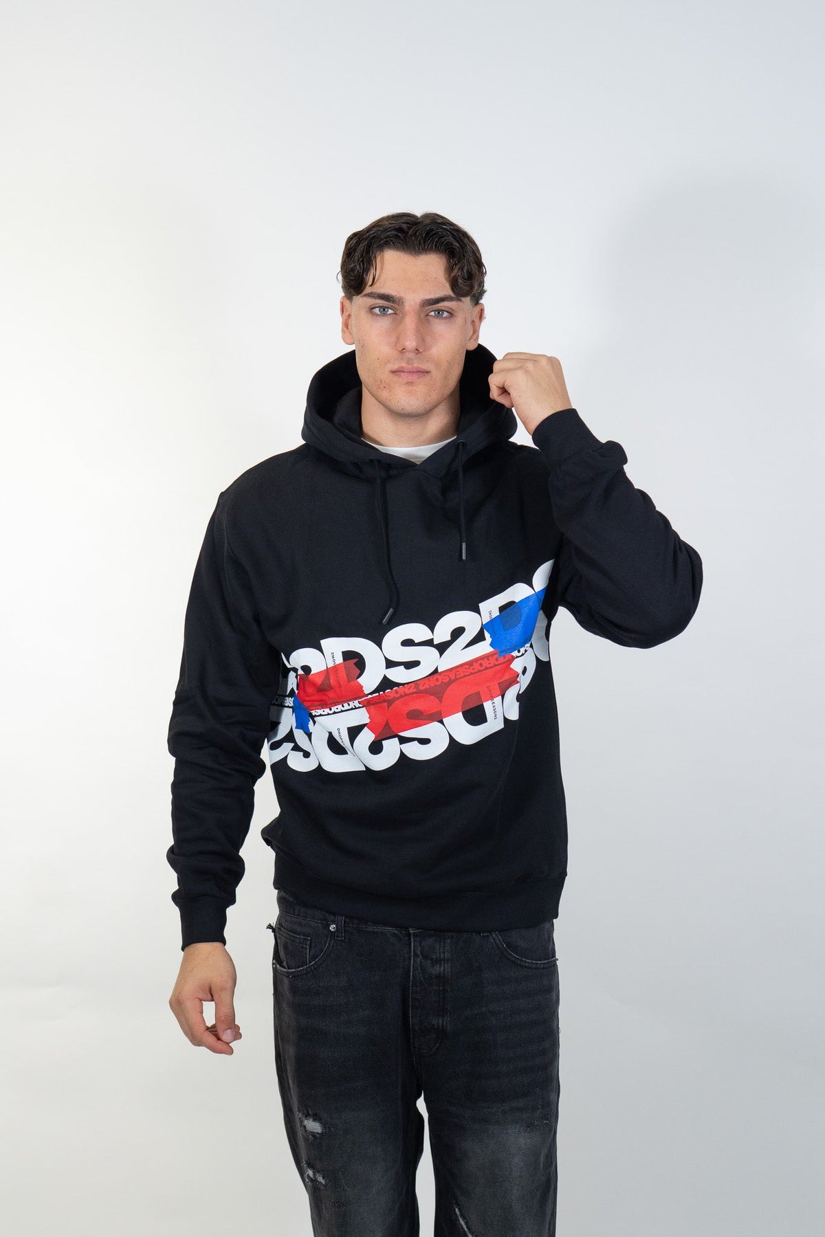 Ds2 - Felpa con cappuccio maxi logo - Uomo - World Fashion