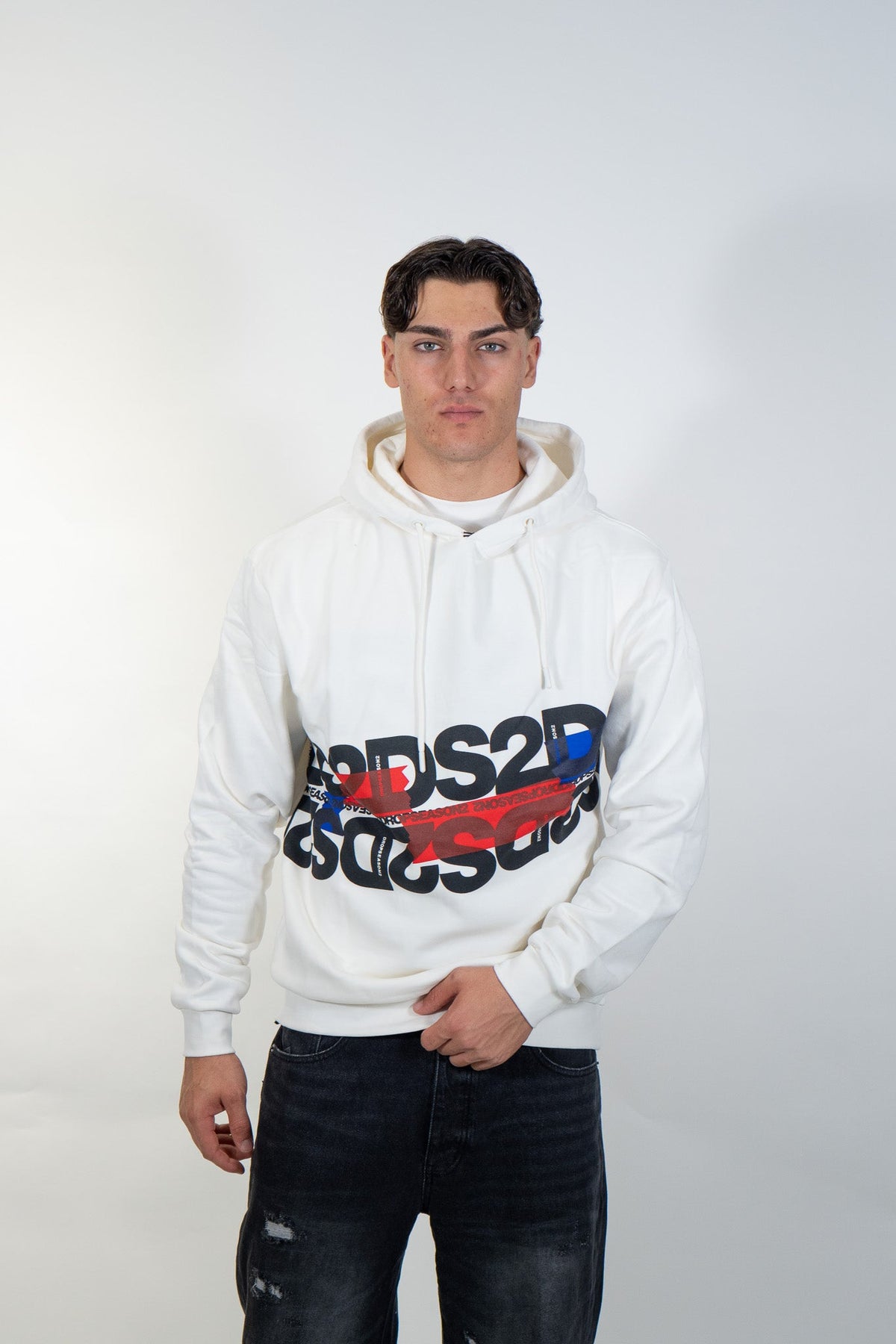 Ds2 - Felpa con cappuccio maxi logo - Uomo - World Fashion
