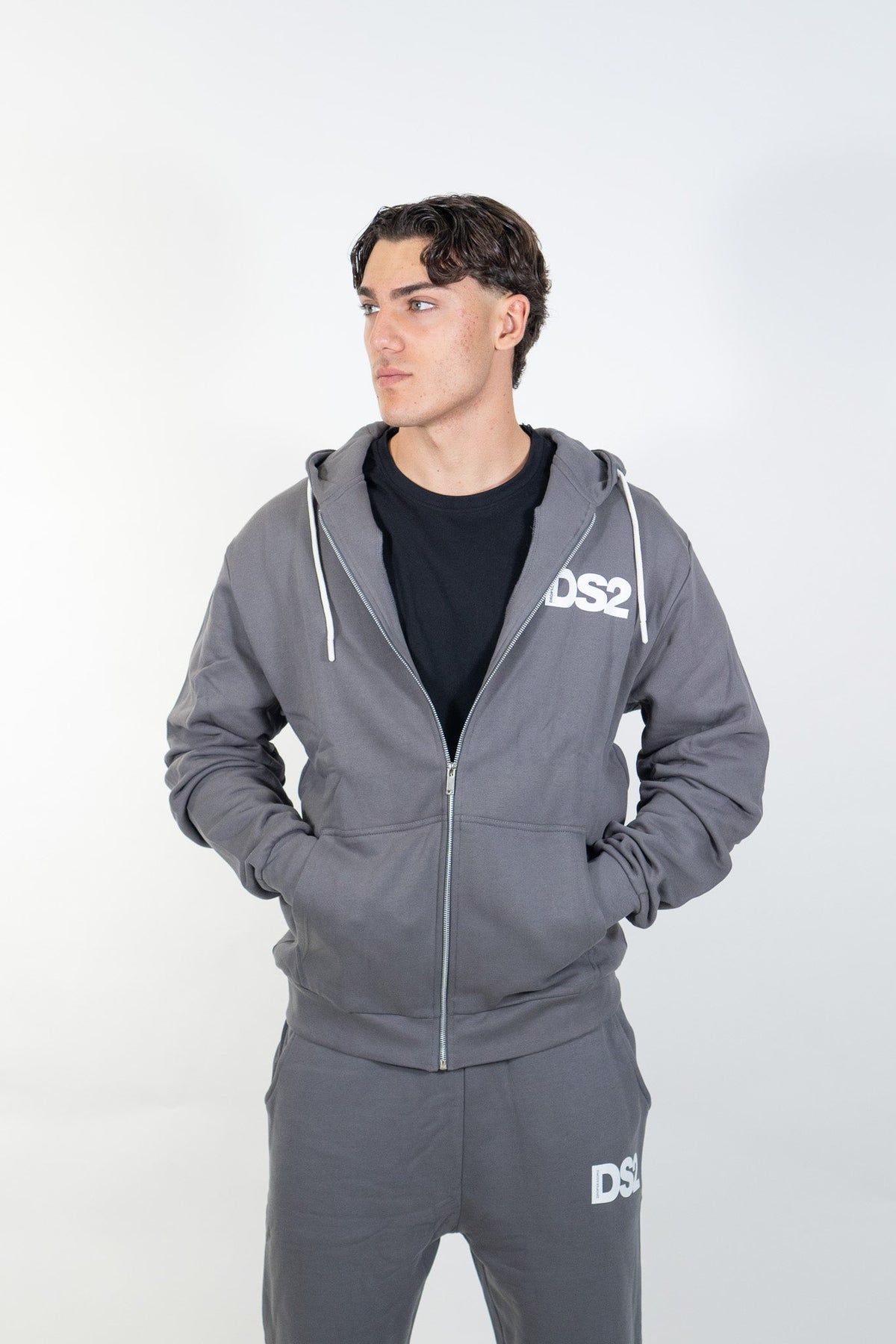 Ds2 - Felpa con zip e cappuccio - Uomo - World Fashion