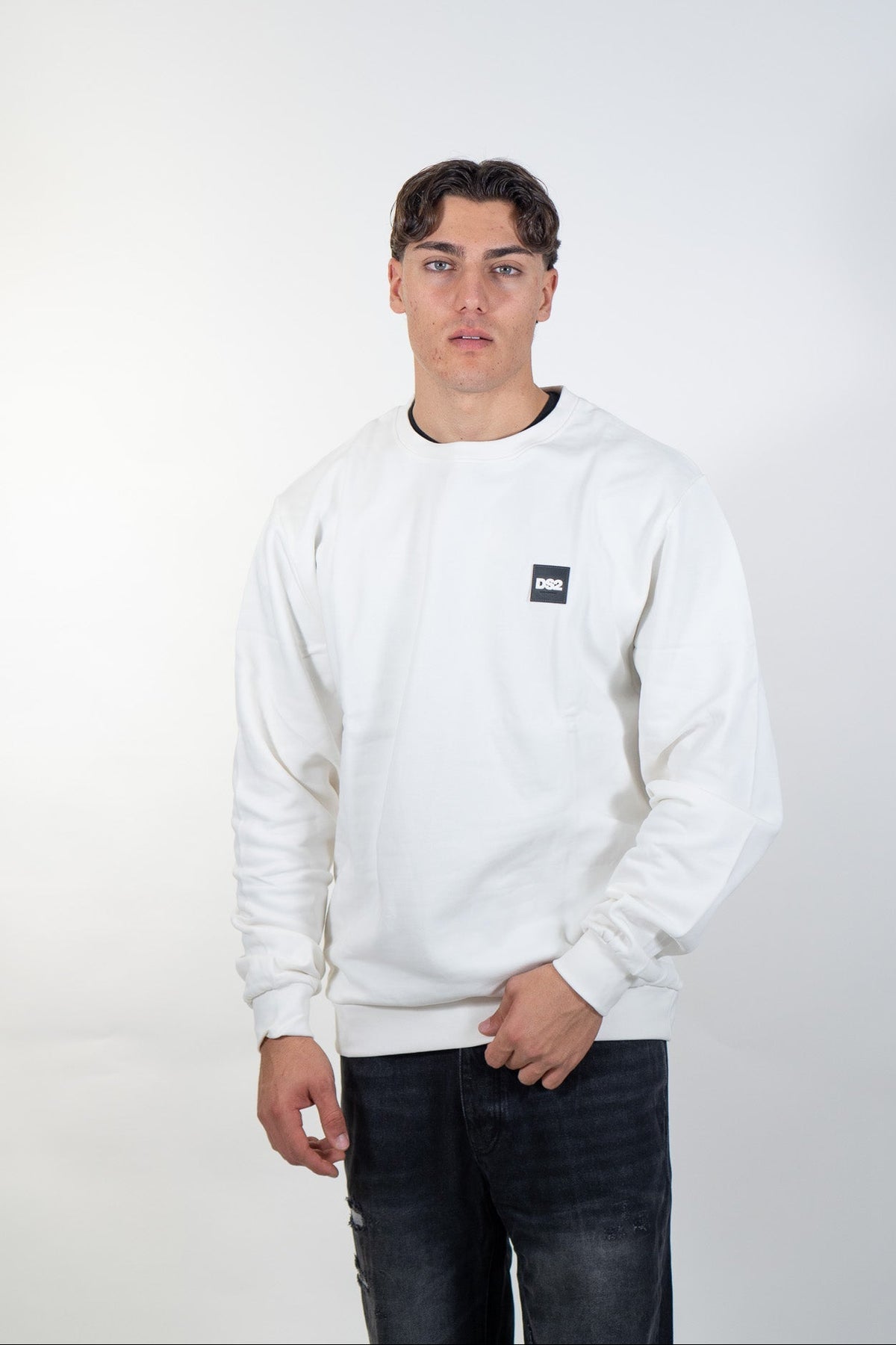 Ds2 - Felpa girocollo con logo gommato - Uomo - World Fashion