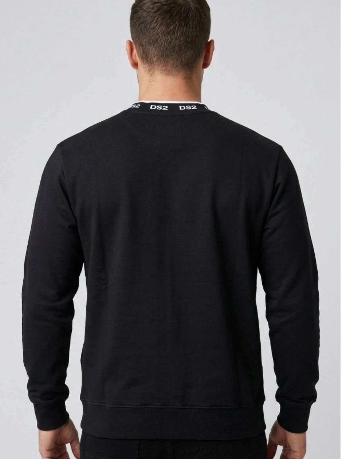 Ds2 - Felpa girocollo in cotone con logo sul colletto - Uomo - World Fashion