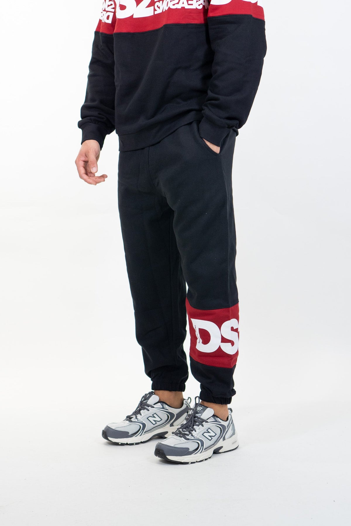 Ds2 - Pantalone tuta con fascia logo - Uomo - World Fashion