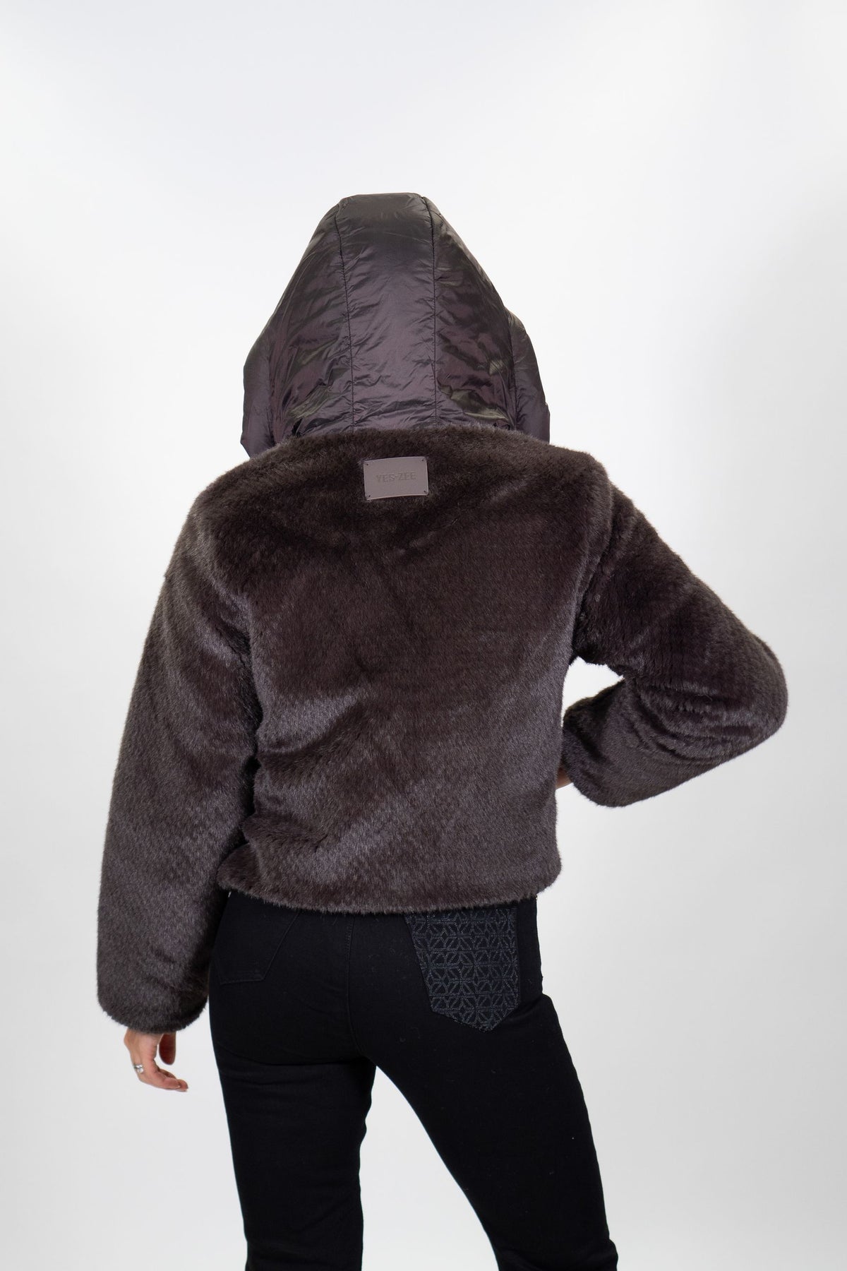 Yes Zee - Bomber reversibile in tessuto effetto peluche - Donna