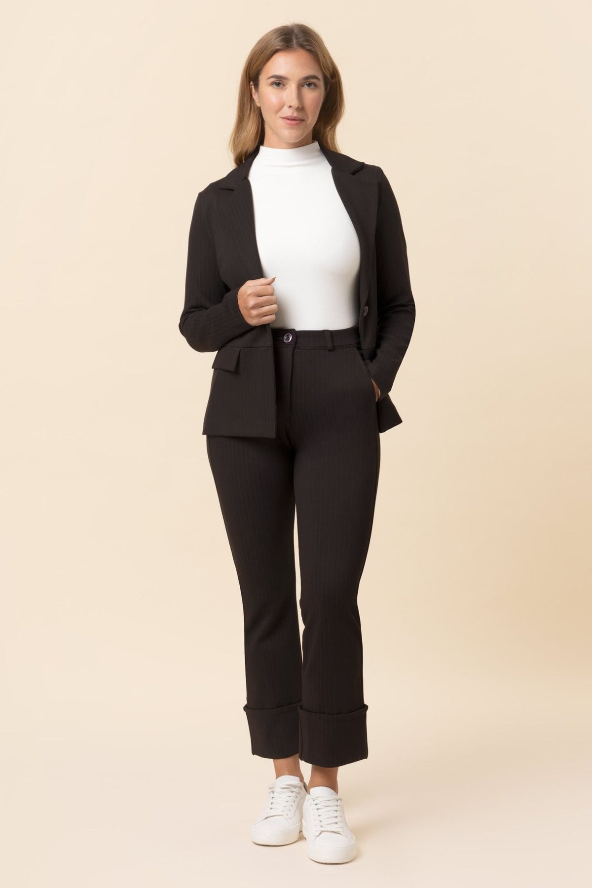 East Drive - Pantalone in punto milano gessato - Donna - World Fashion