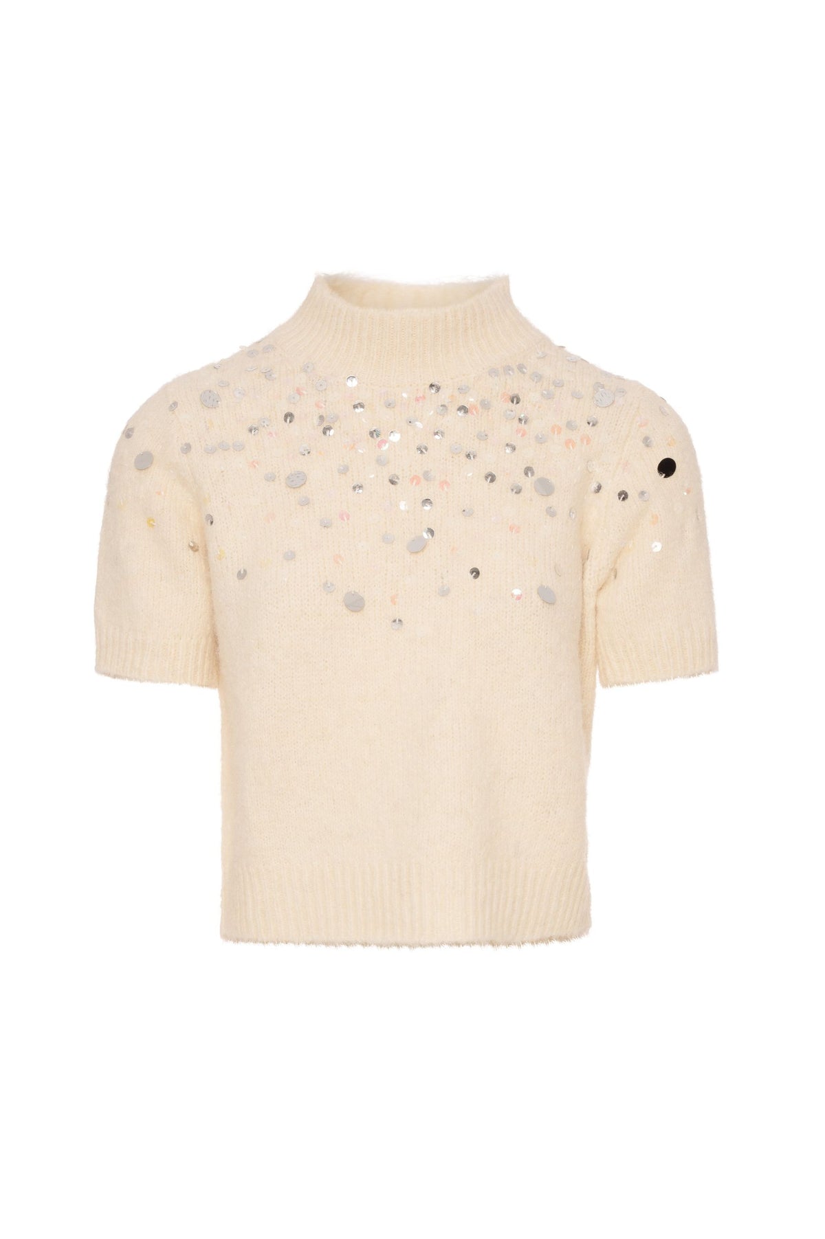Fracomina - Maglia cropped con applicazioni luminose - Donna