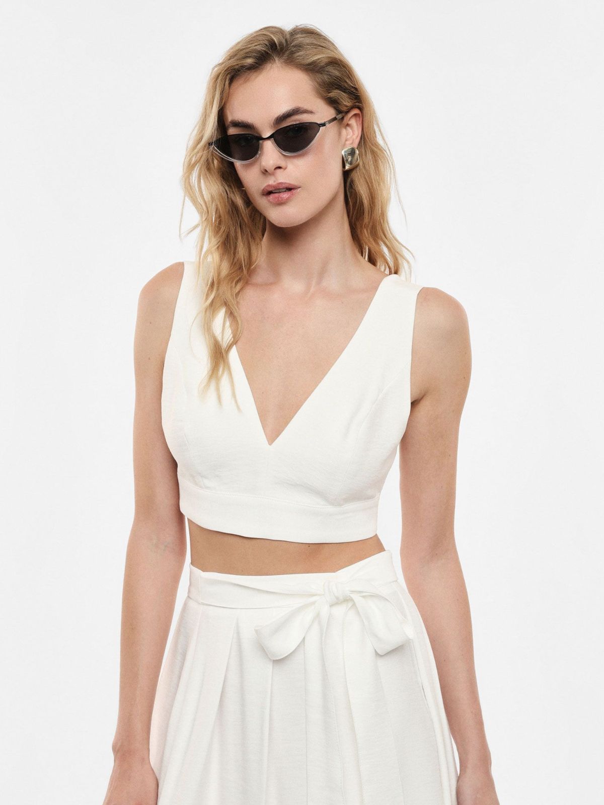 Imperial - Top cropped scollo a v senza maniche - Donna