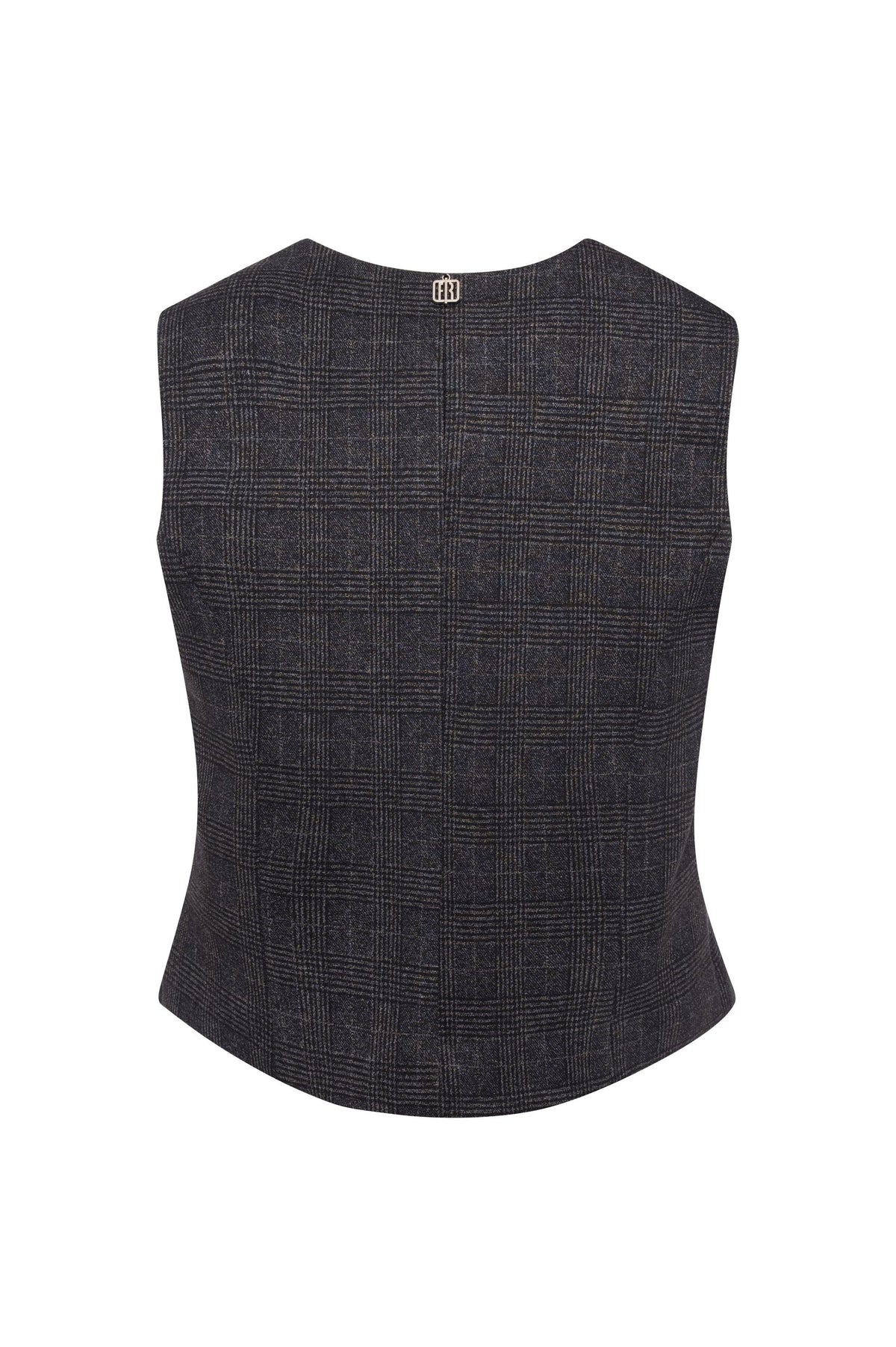 Fracomina - Gilet slim in tessuto Principe di Galles - Donna