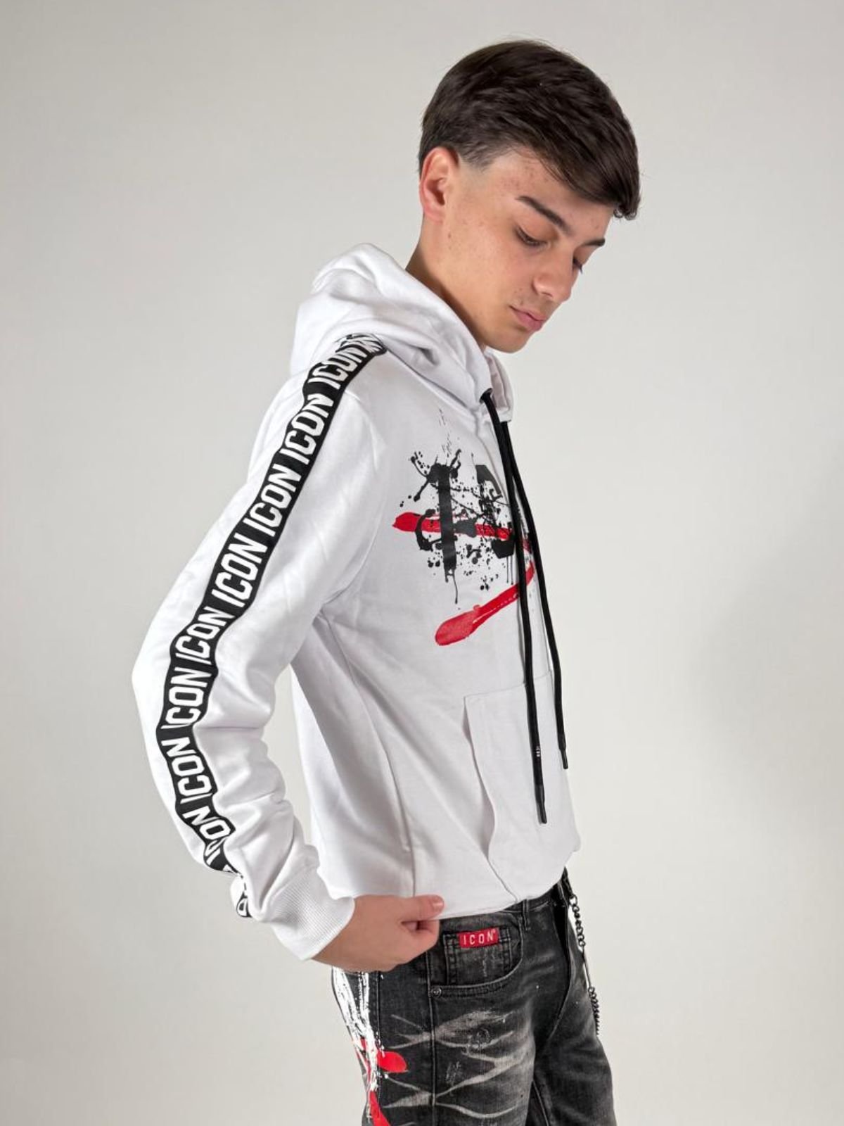 Felpa Cappuccio C/Gro Uomo - Icon - World Fashion