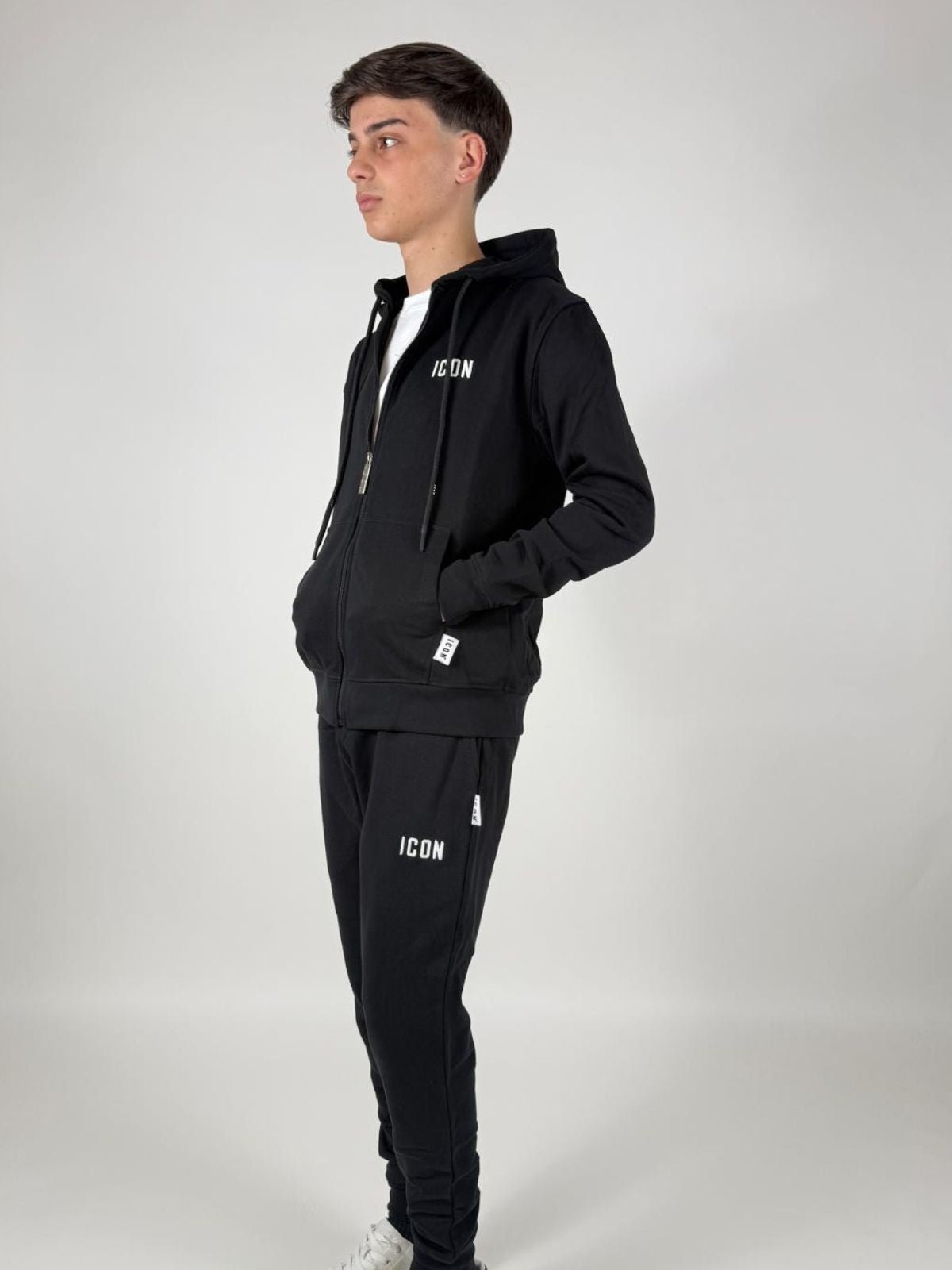 Felpa Cappuccio C/Zip C/Ricamo Uomo - Icon - World Fashion