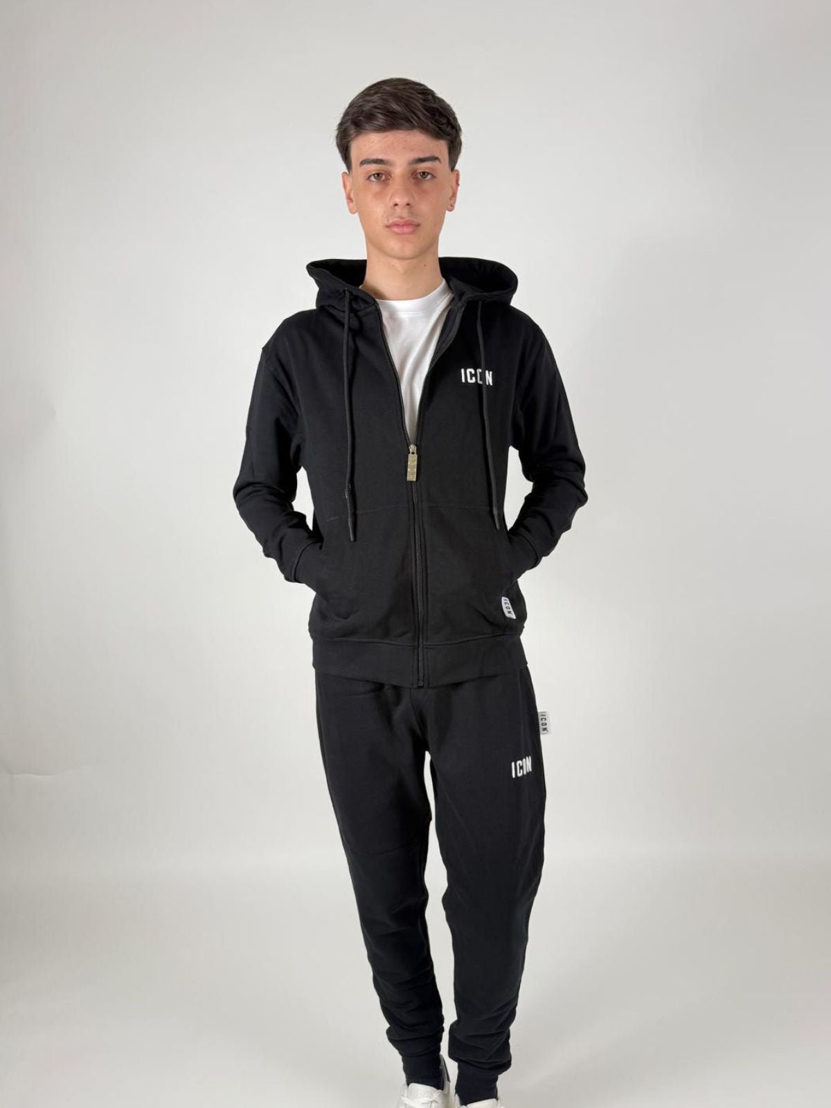 Felpa Cappuccio C/Zip C/Ricamo Uomo - Icon - World Fashion