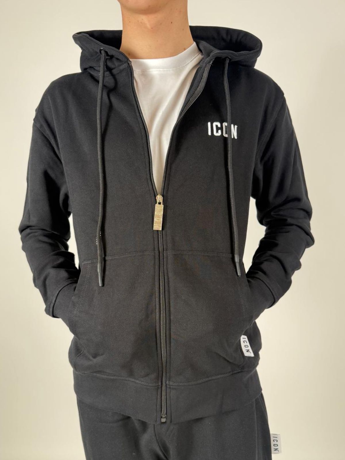 Felpa Cappuccio C/Zip C/Ricamo Uomo - Icon - World Fashion