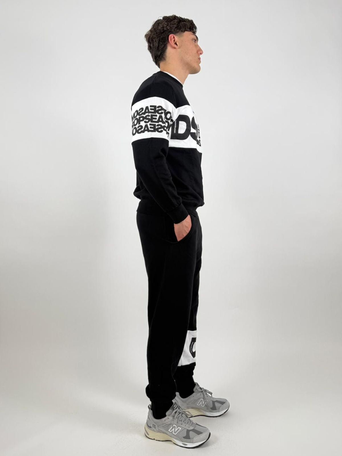 Felpa girocollo Con Inserti Logati Uomo - Ds2 - World Fashion