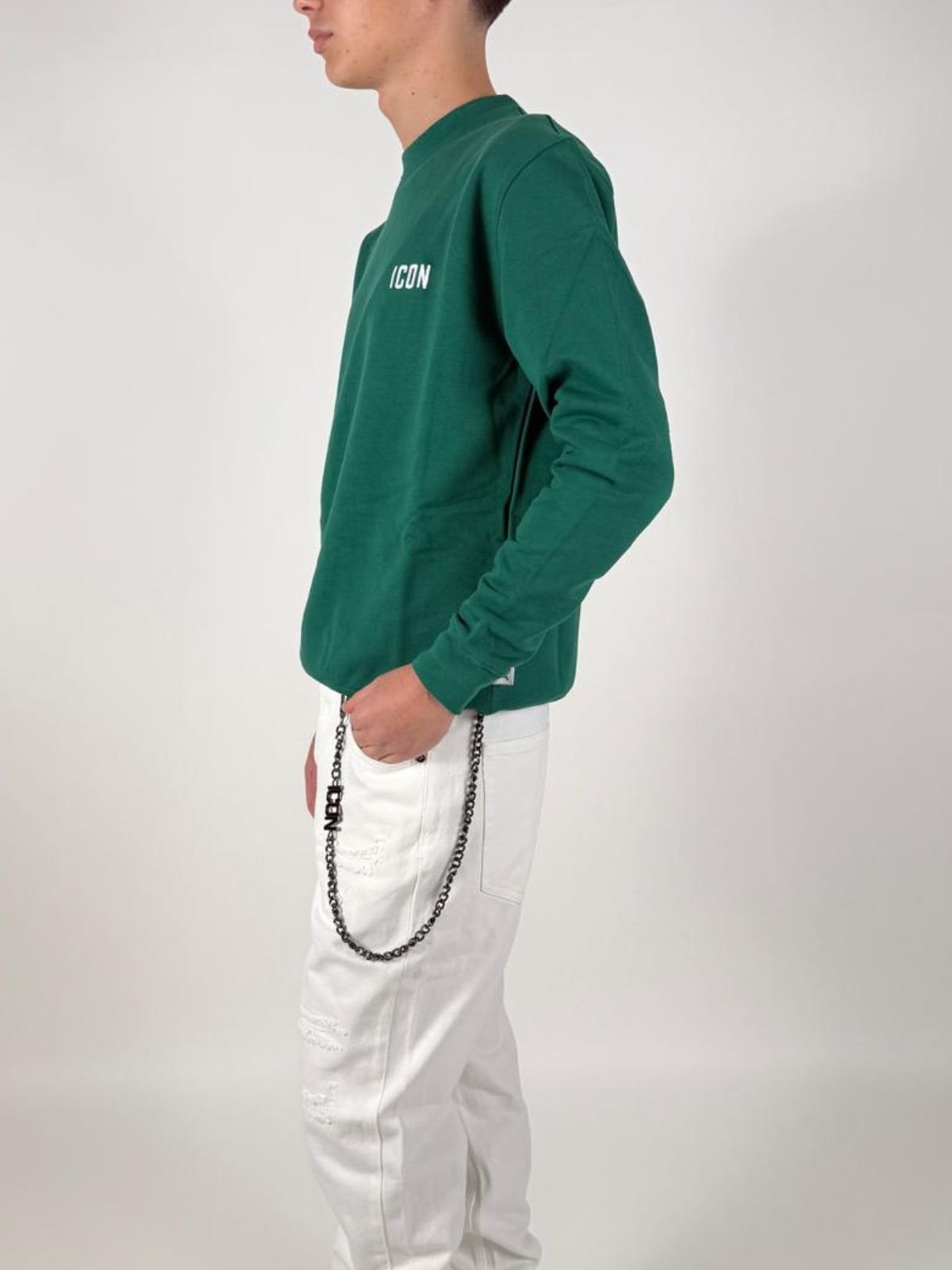 Felpa Girocollo C/Ricamo Uomo - Icon - World Fashion