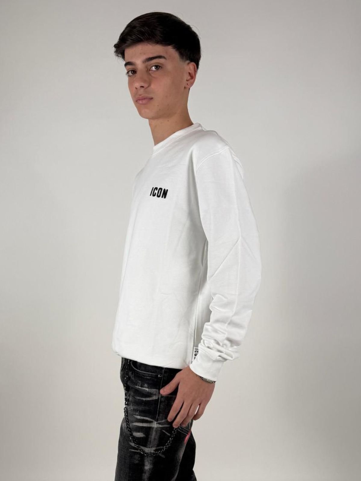 Felpa Girocollo C/Ricamo Uomo - Icon - World Fashion