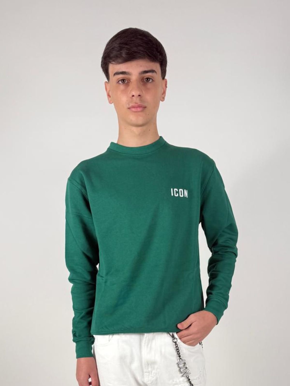 Felpa Girocollo C/Ricamo Uomo - Icon - World Fashion