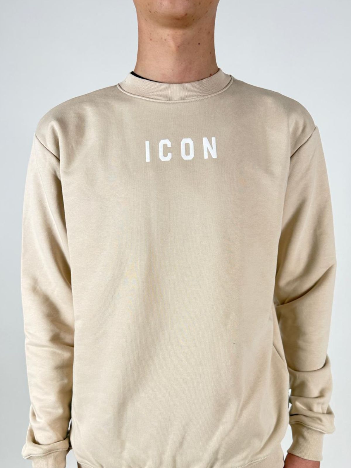 Felpa Girocollo Doppio Logo Basica Uomo - Icon - World Fashion