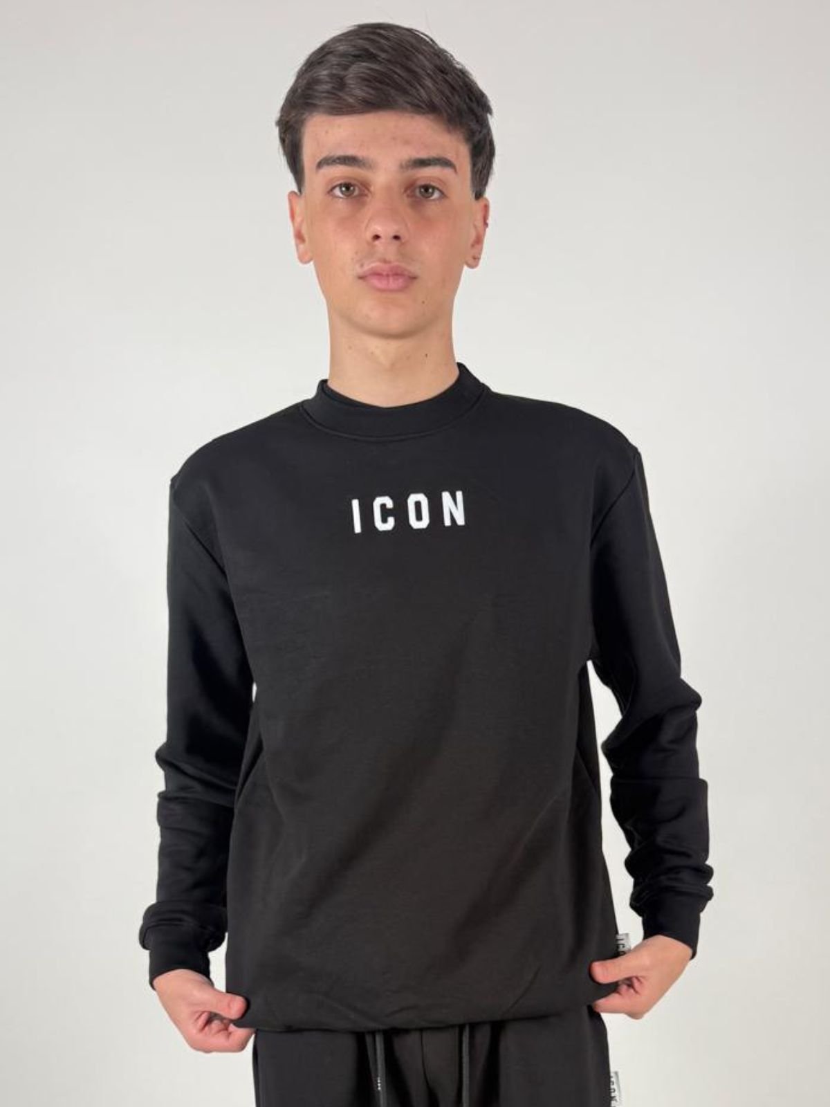 Felpa Girocollo Doppio Logo Basica Uomo - Icon - World Fashion