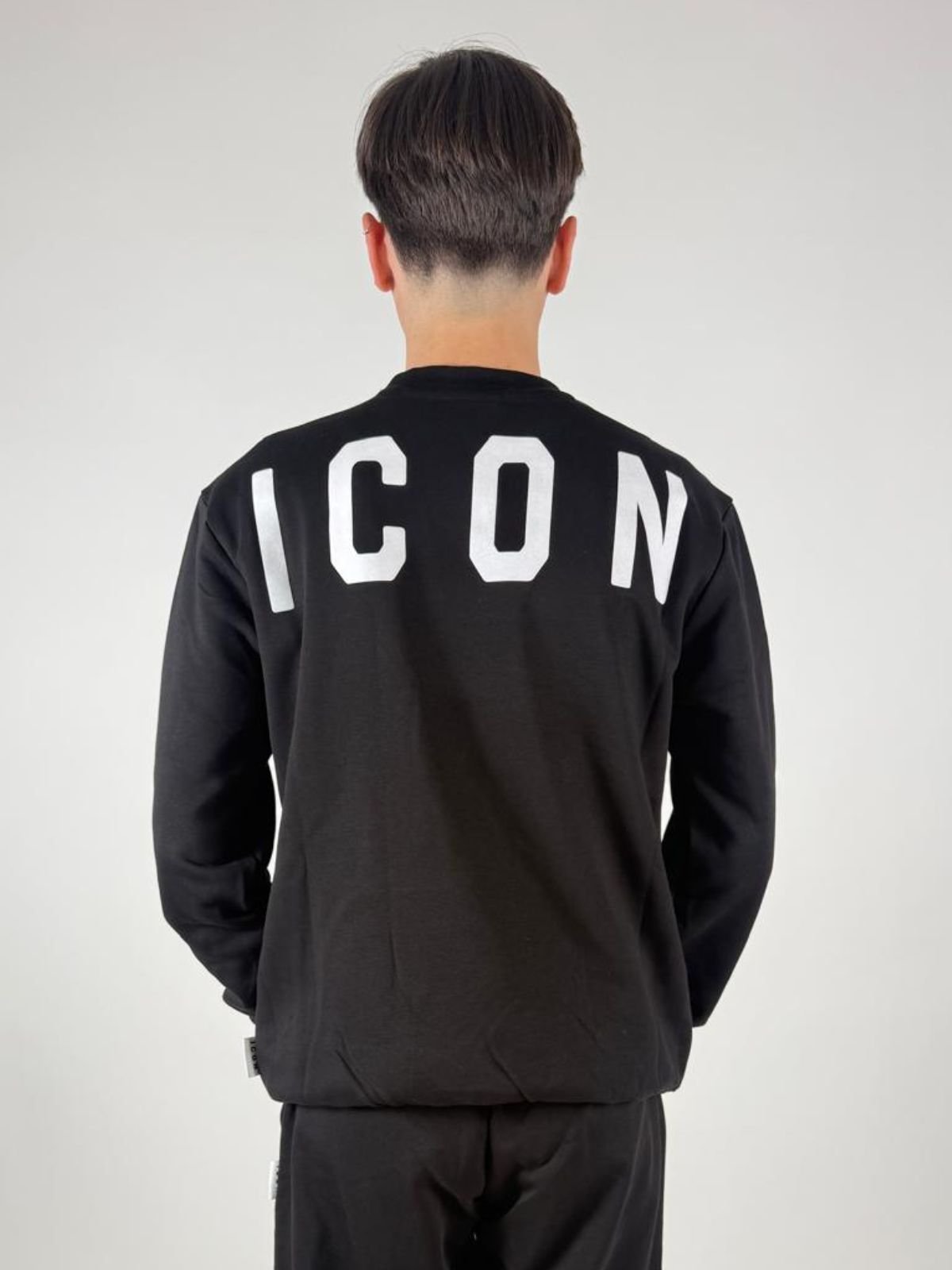 Felpa Girocollo Doppio Logo Basica Uomo - Icon - World Fashion