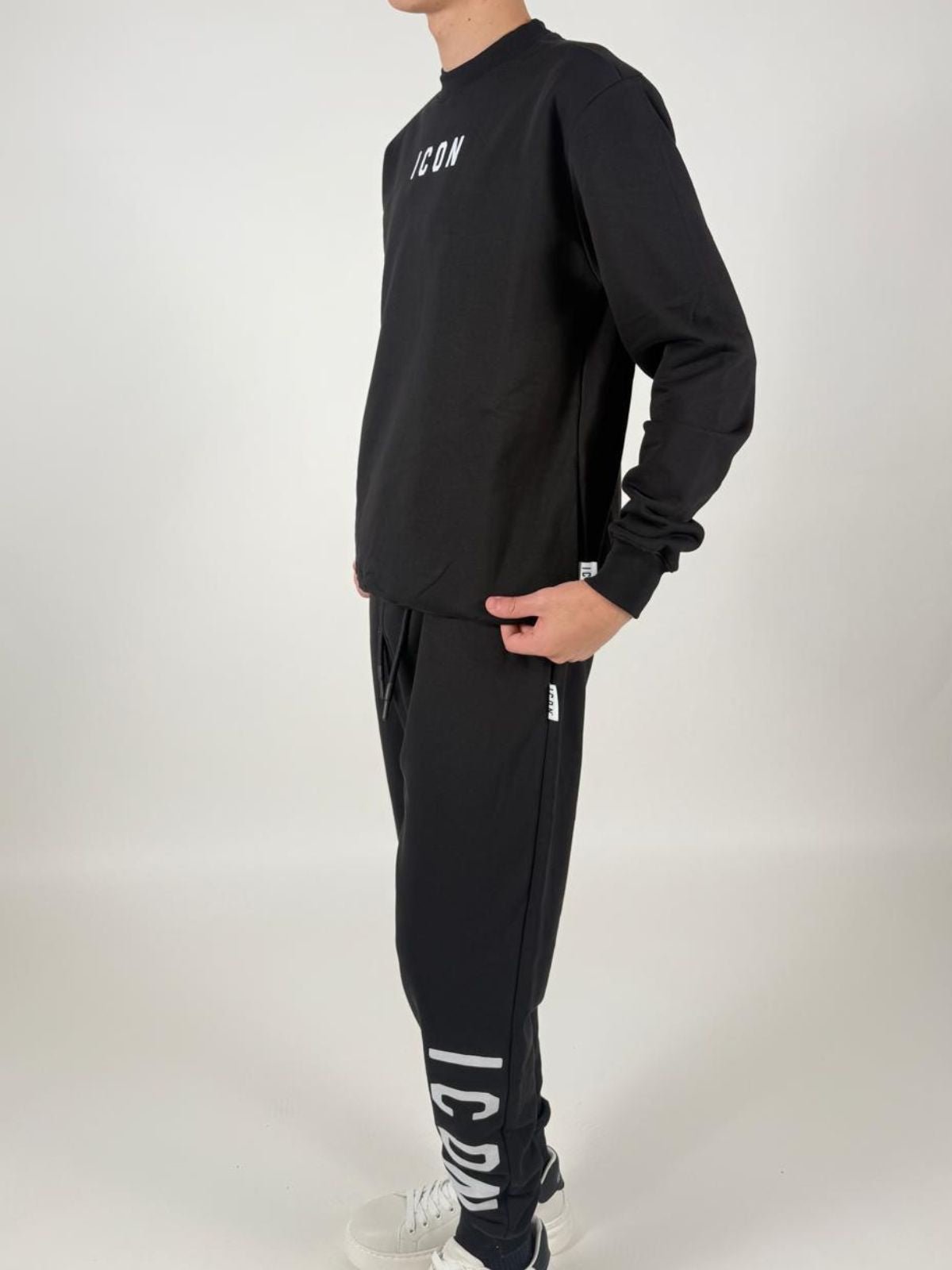 Felpa Girocollo Doppio Logo Basica Uomo - Icon - World Fashion