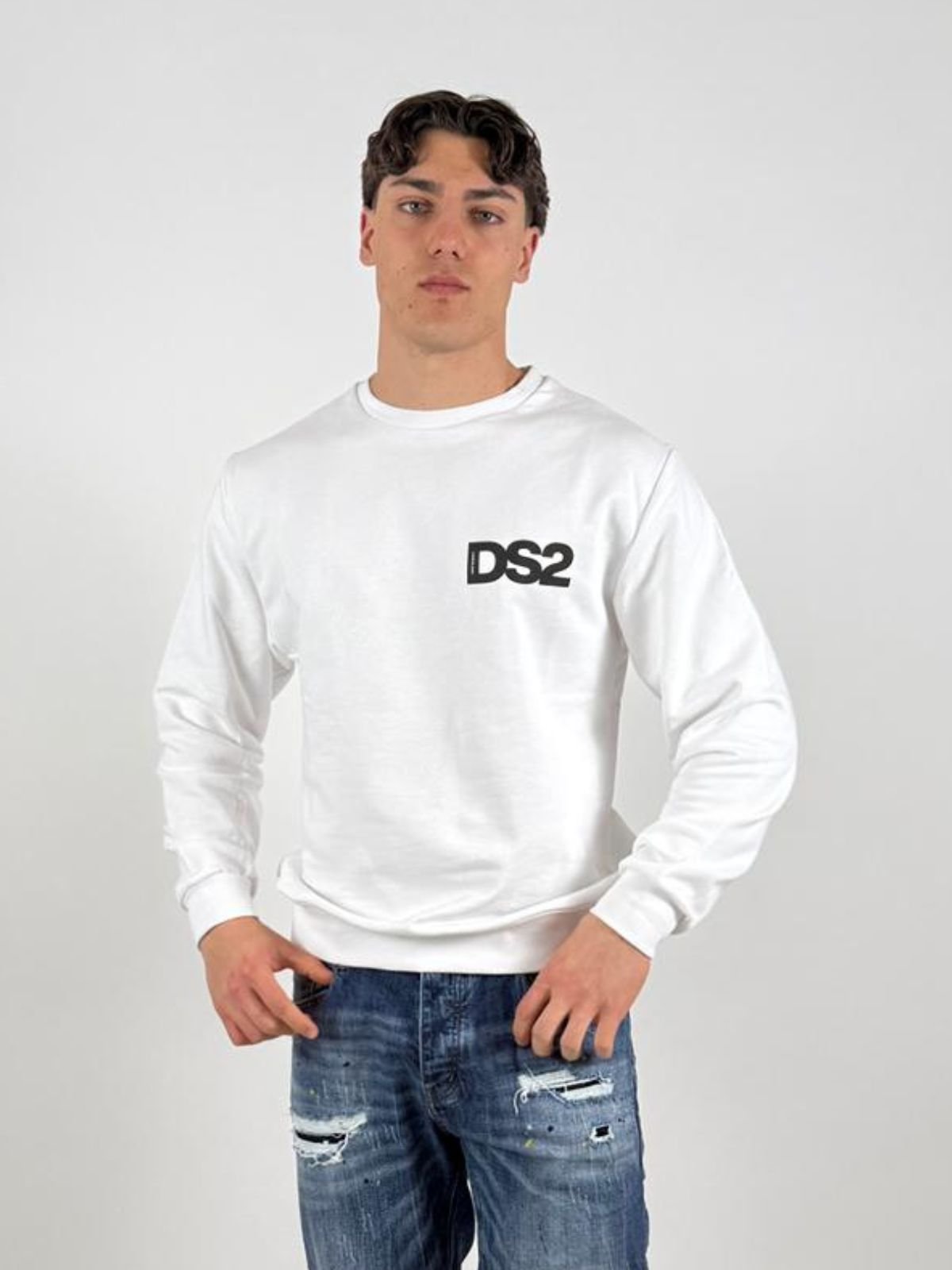 Felpa girocollo in cotone Uomo - Ds2 - World Fashion