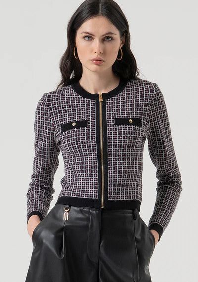 Cardigan slim con jacquard geometrico - FRACOMINA - FR25WT8025K503F8