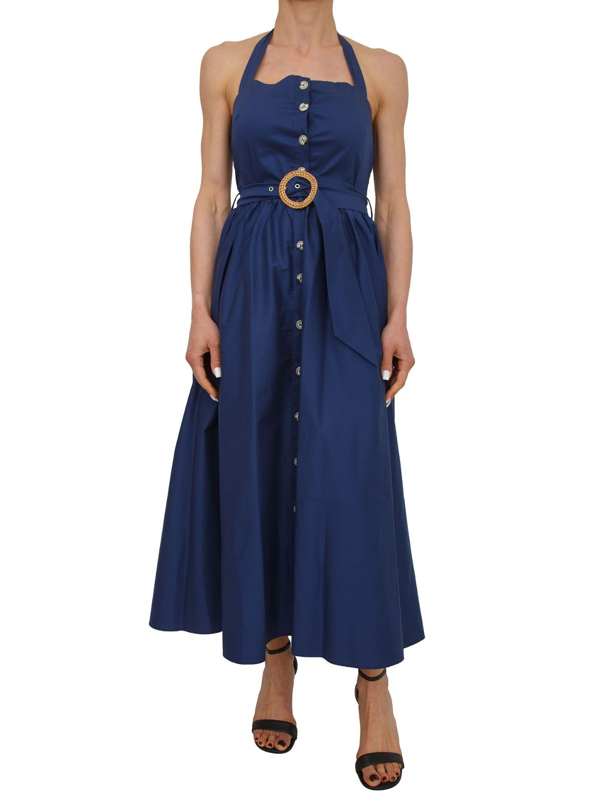 Fracomina - Abito midi senza maniche modello chemisier in popeline - Donna - World Fashion