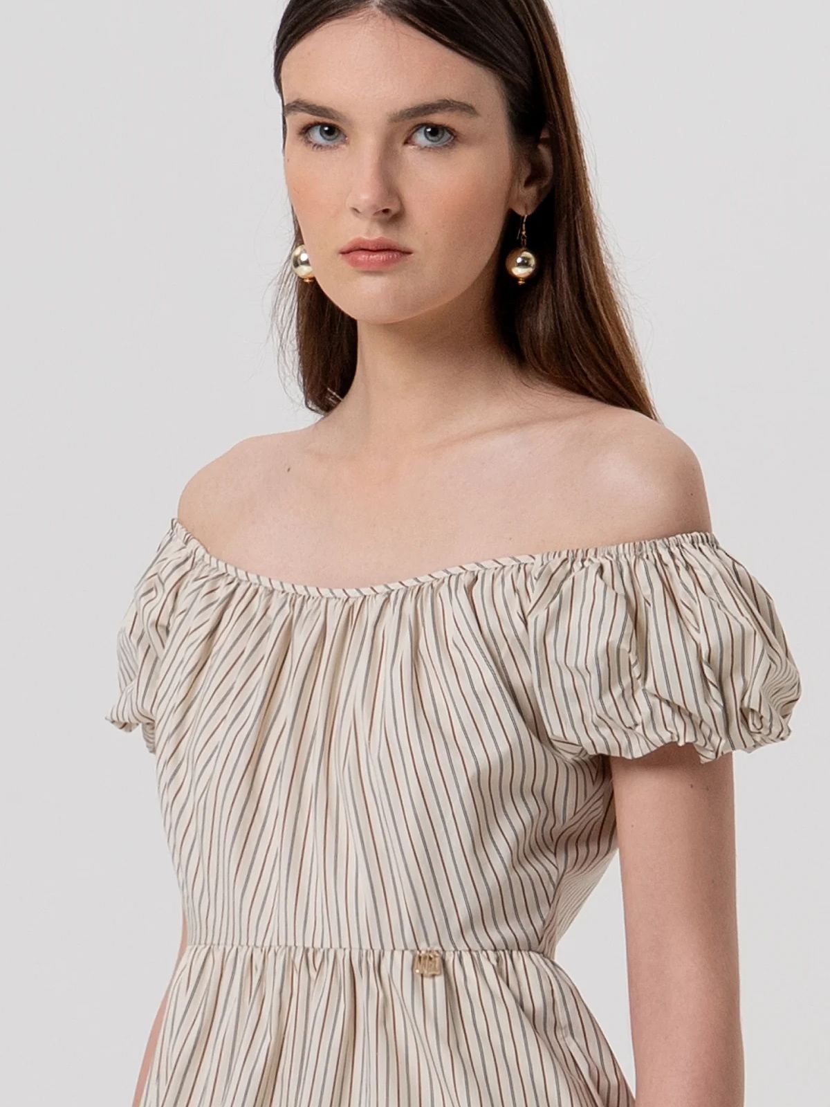 Fracomina - Abito regular lungo in cotone a righe - Donna - World Fashion