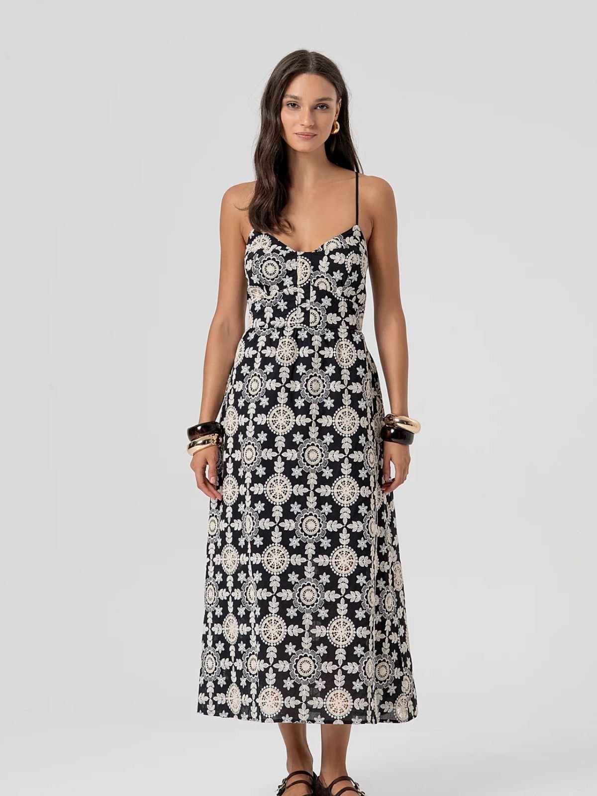 Fracomina - Abito regular midi in cotone con fantasia floreale - Donna - World Fashion
