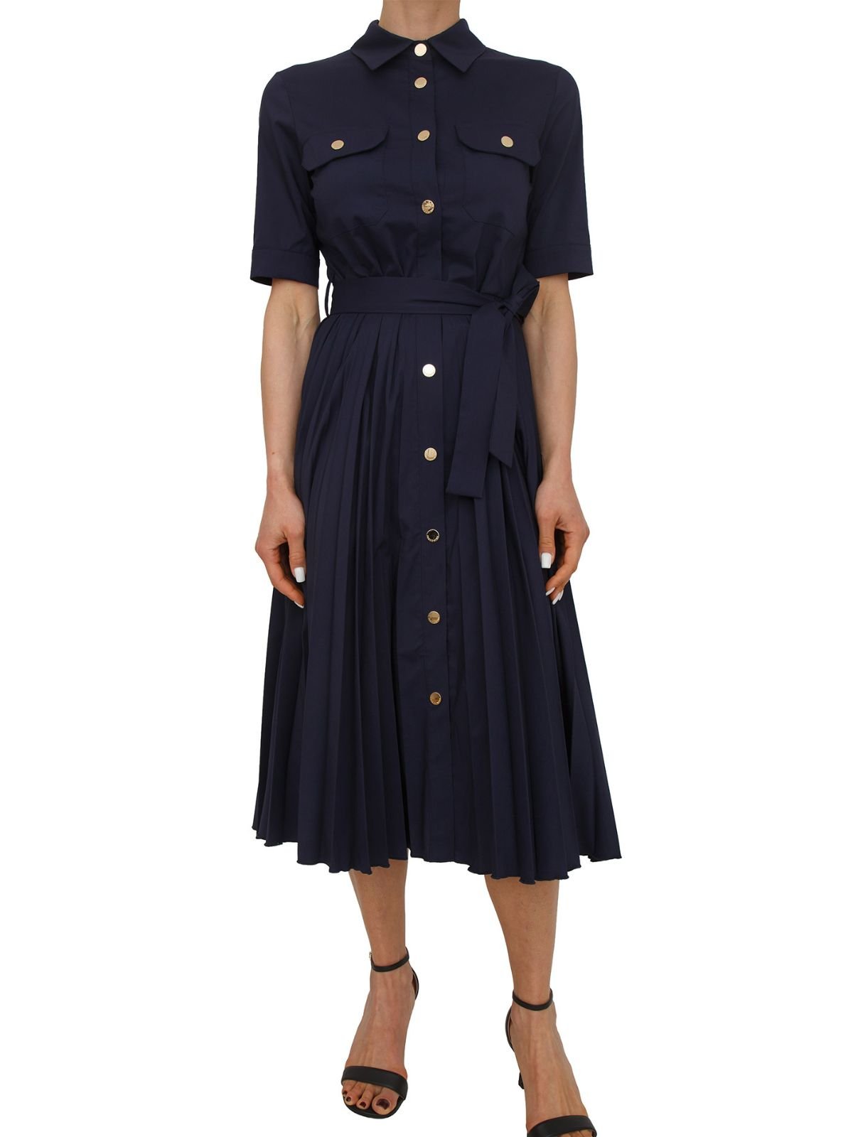 Fracomina - Abito regular modello chemisier midi in popeline - Donna - World Fashion