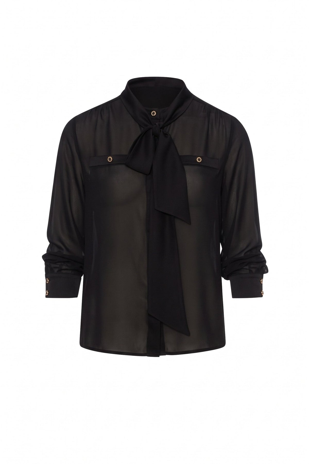 Fracomina - Camicia regular con fiocco sul collo - Donna - World Fashion