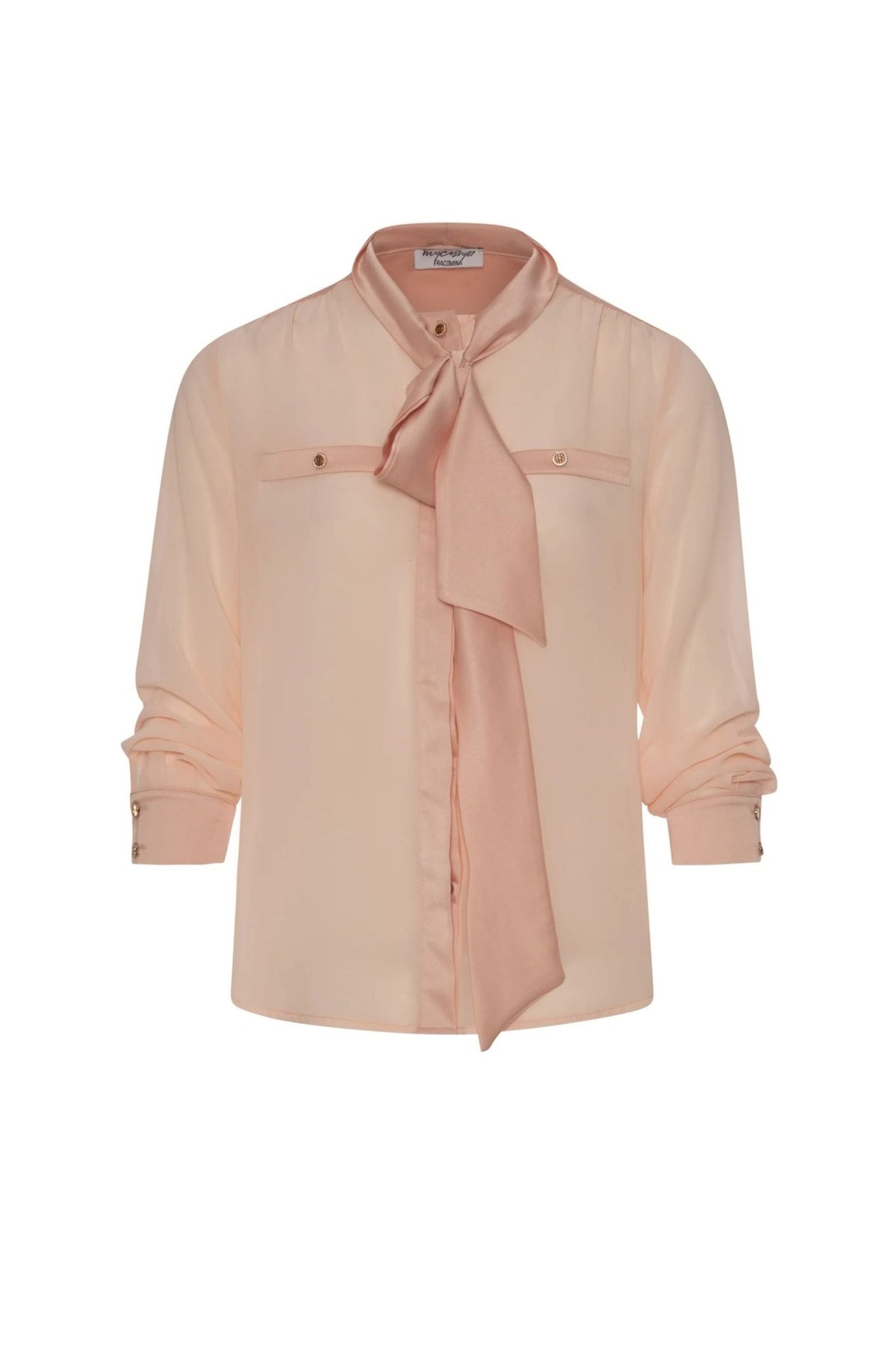 Fracomina - Camicia regular con fiocco sul collo - Donna - World Fashion