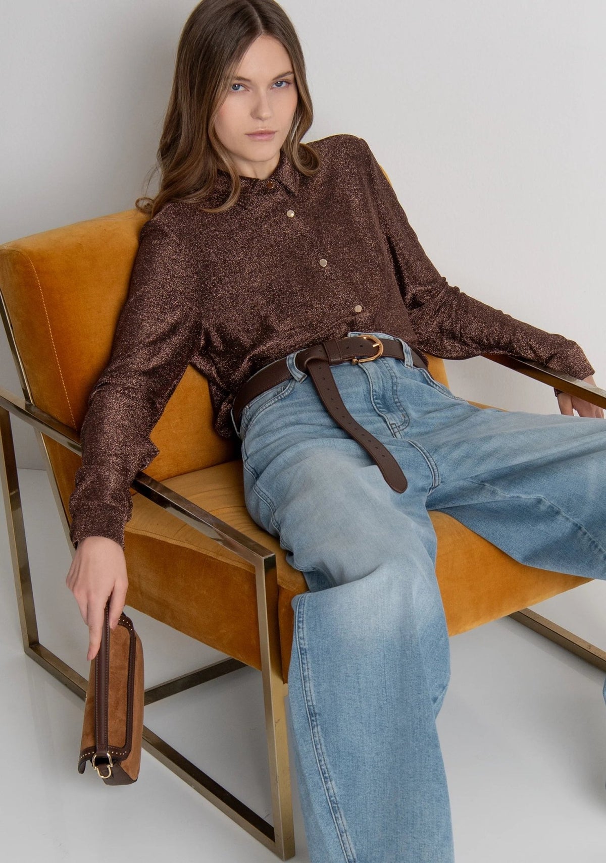 Fracomina - Camicia slim con lurex - Donna - World Fashion