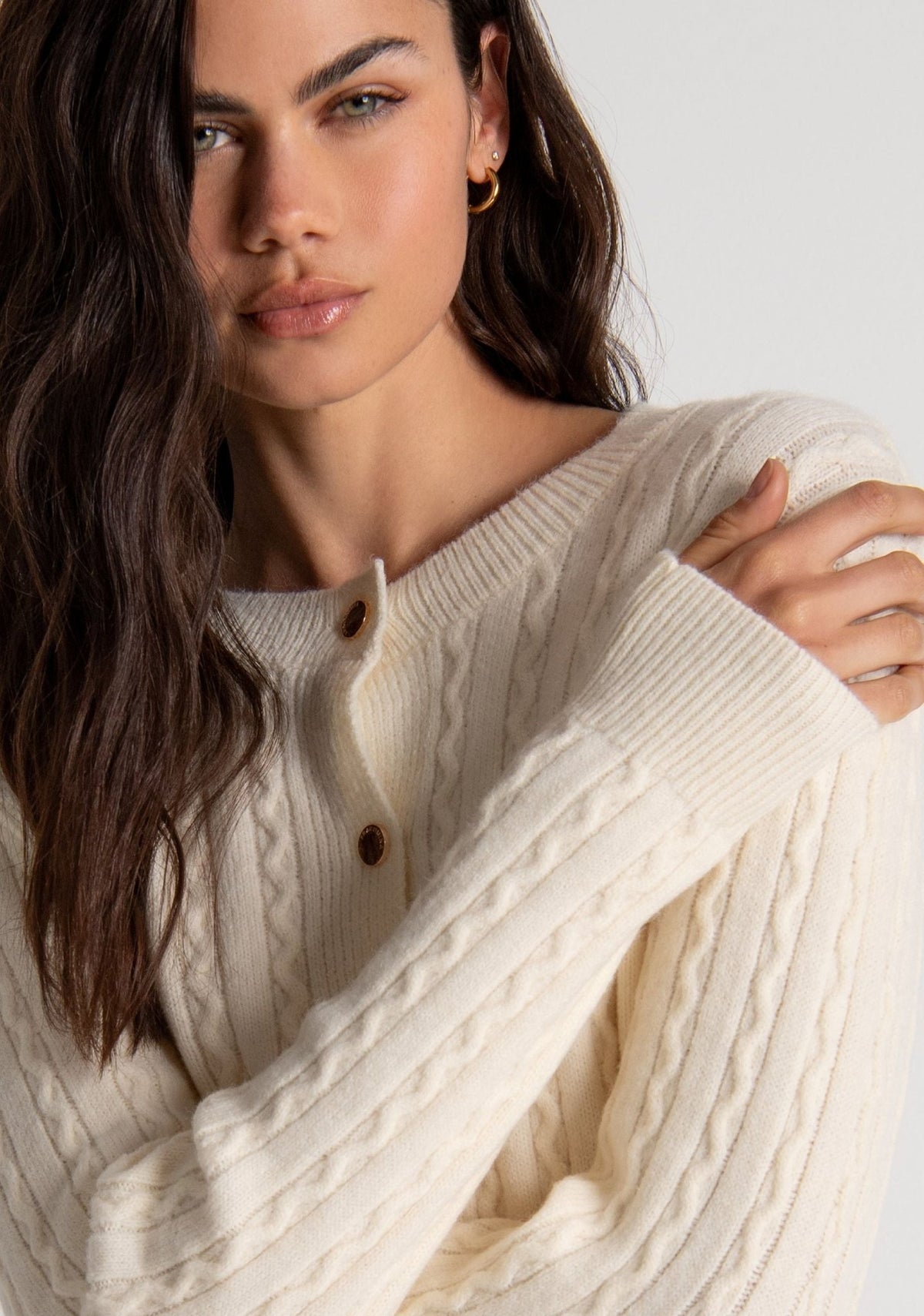 Fracomina - Cardigan regular con punto treccia - Donna - World Fashion