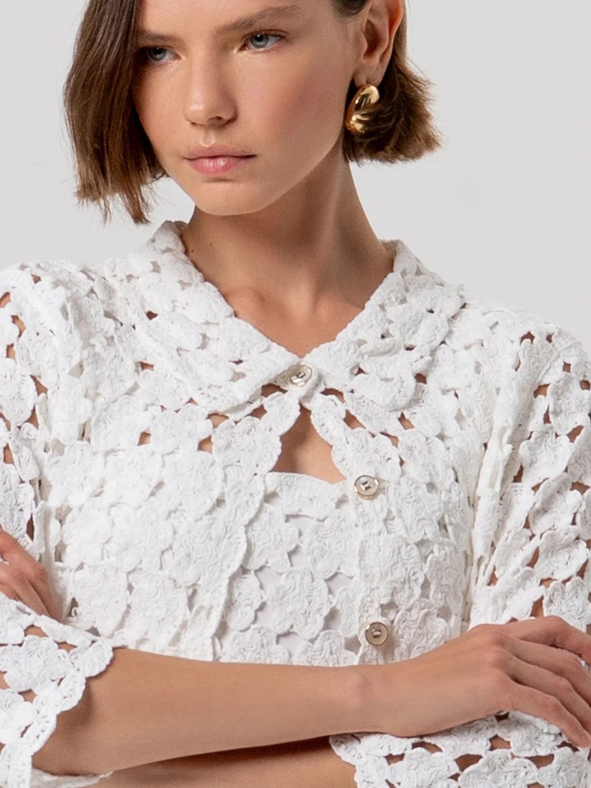 Fracomina - Cardigan regular in pizzo - Donna - World Fashion