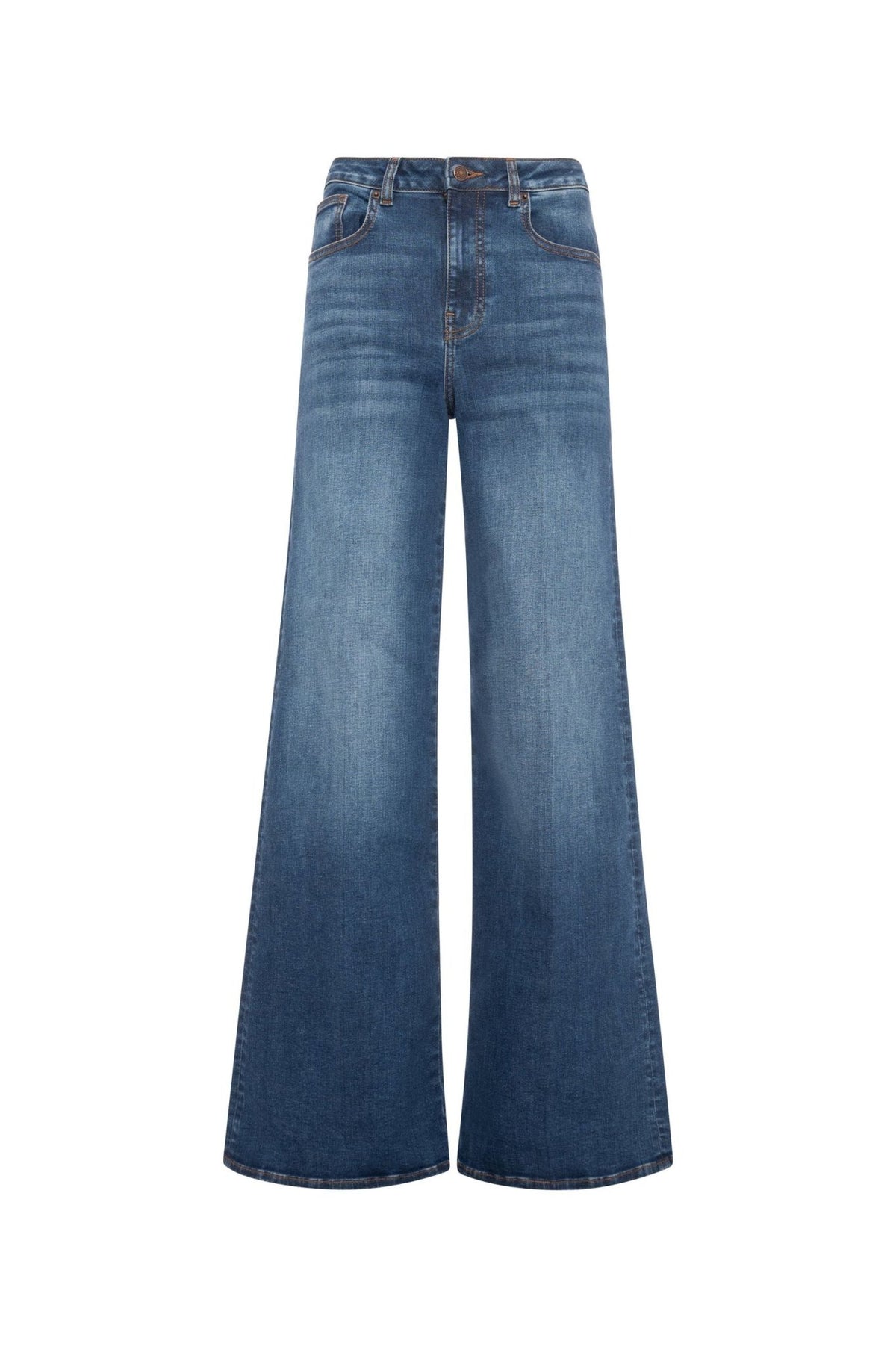 Fracomina - Denim Eva Flare Pant Cleanstone - Donna - World Fashion