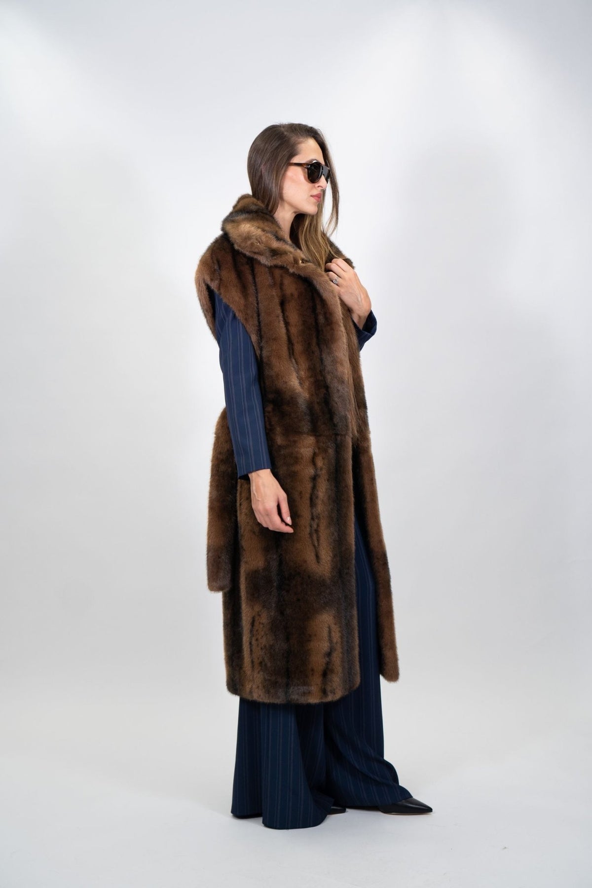 Fracomina - Gilet lungo in ecopelliccia con cintura - Donna - World Fashion