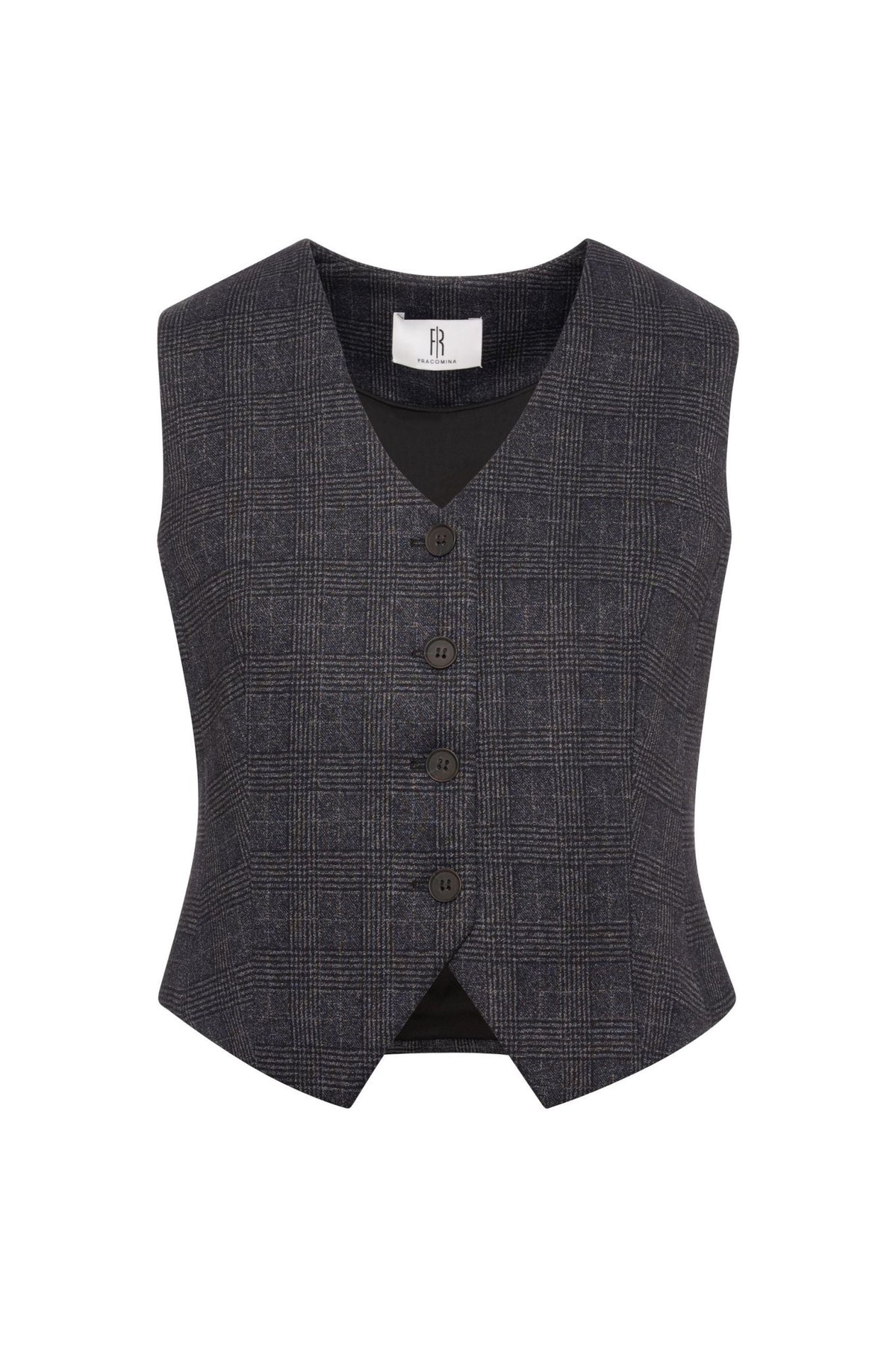 Fracomina - Gilet slim in tessuto Principe di Galles - Donna - World Fashion