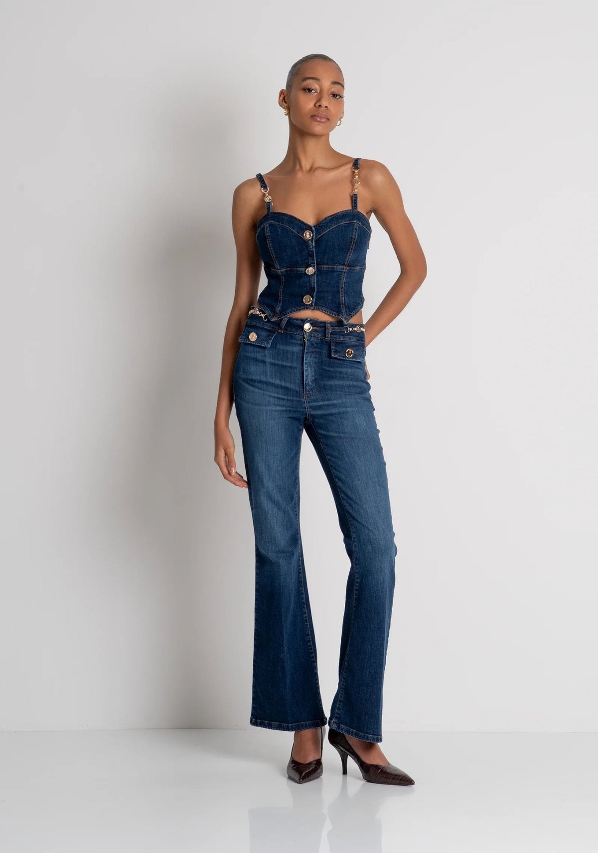 Fracomina - Jeans bootcut in denim - Donna - World Fashion